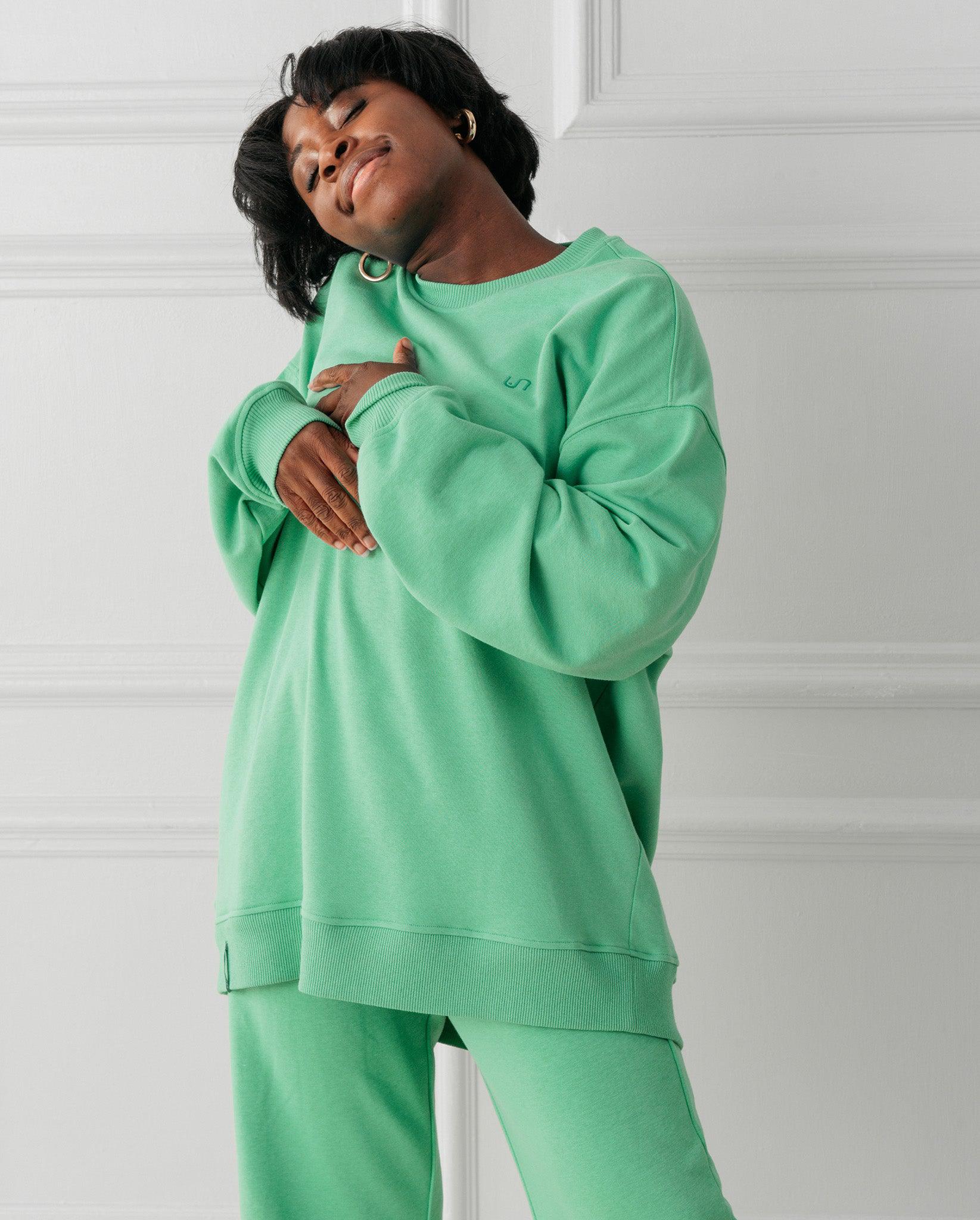 Crew Neck Sweat Green - Image 7