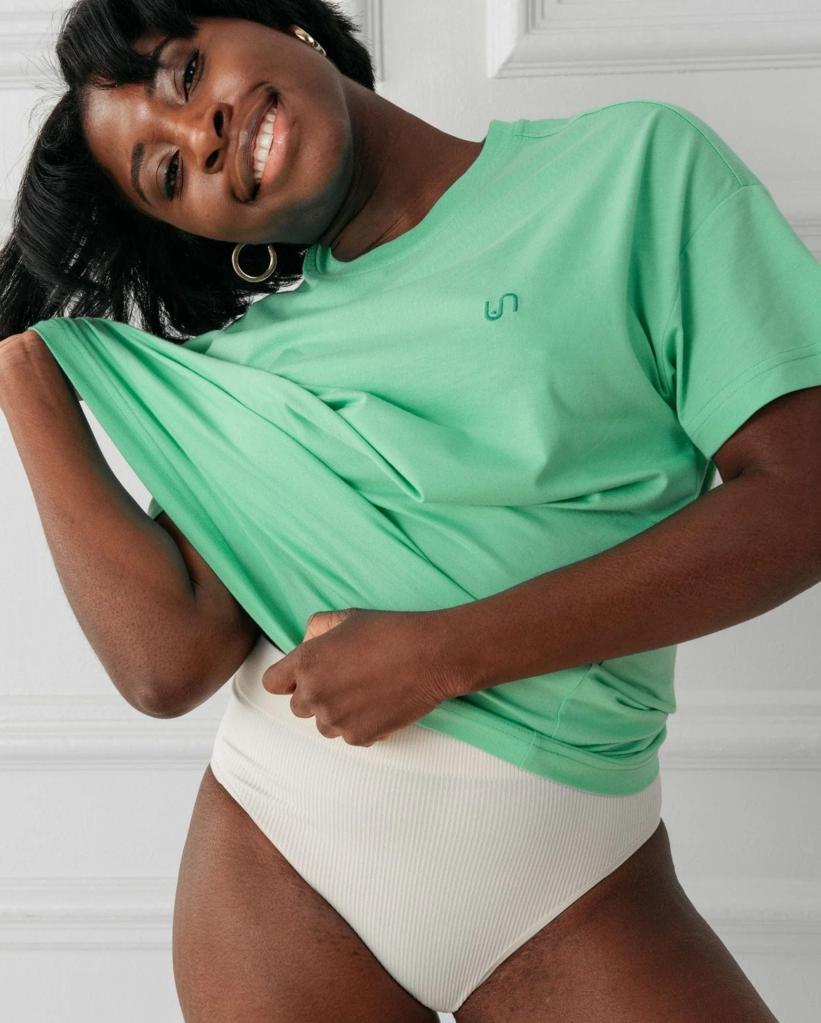 Crew Neck T-shirt Green - Image 7