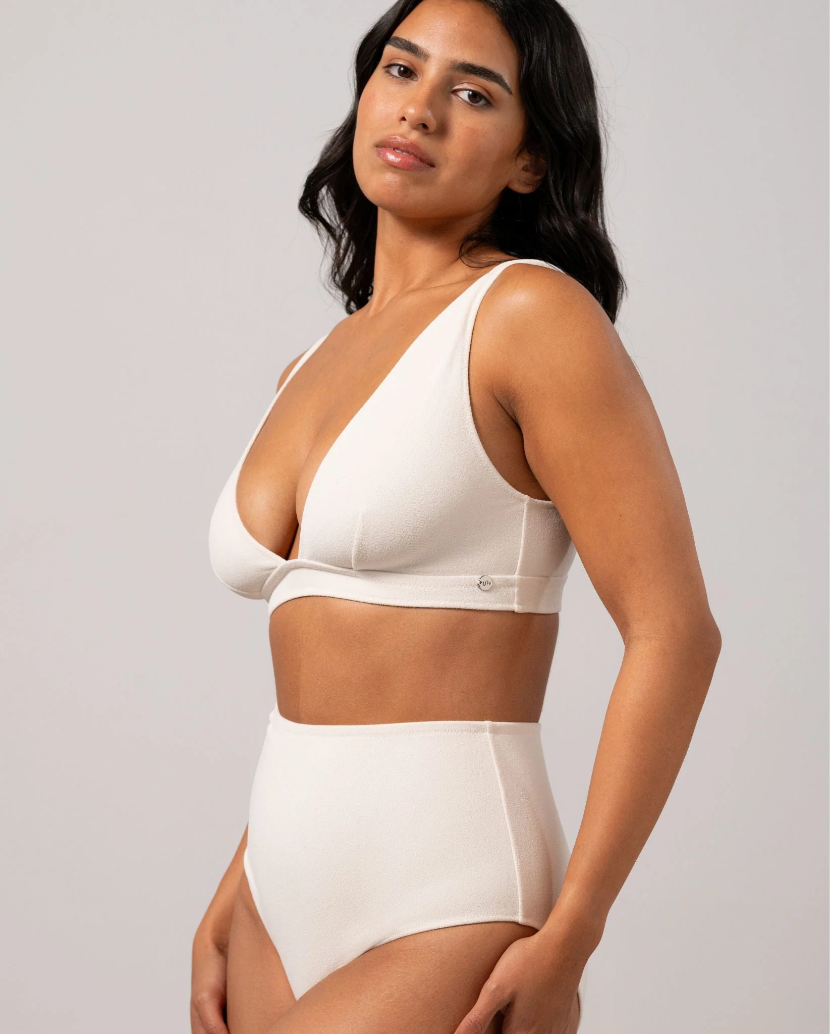 Highwaist Bikini Briefs Cream - Image 4