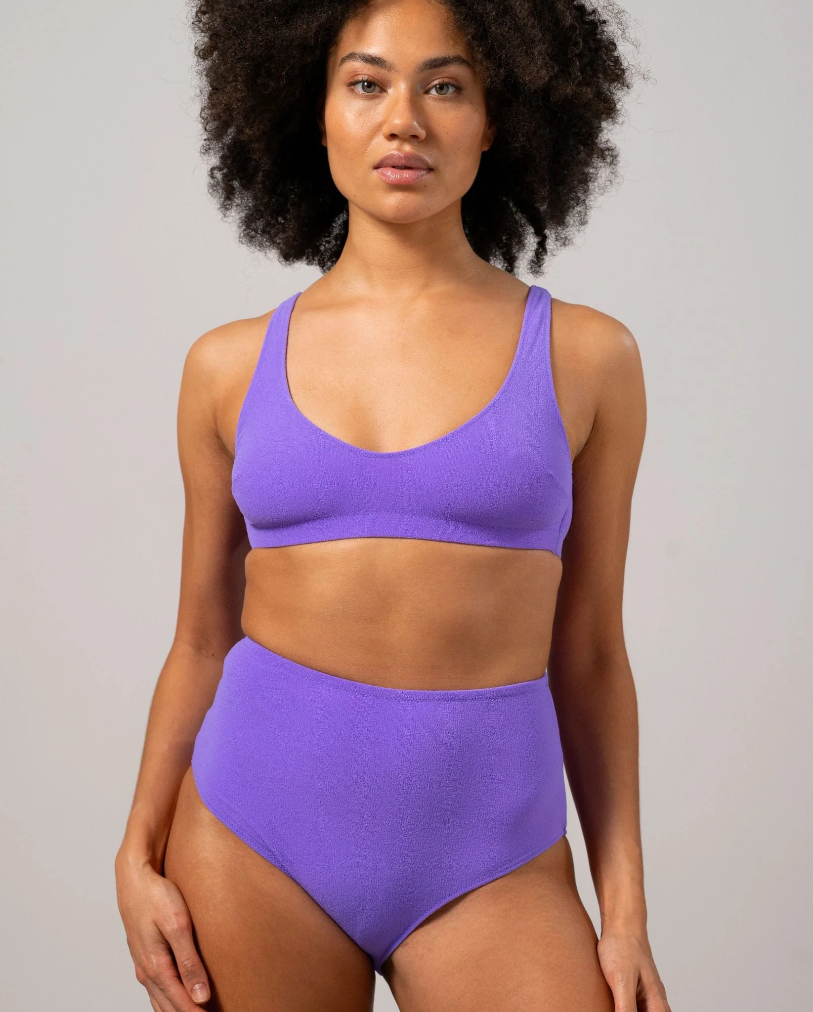 Highwaist Bikini Briefs Electric Lilac - Image 3
