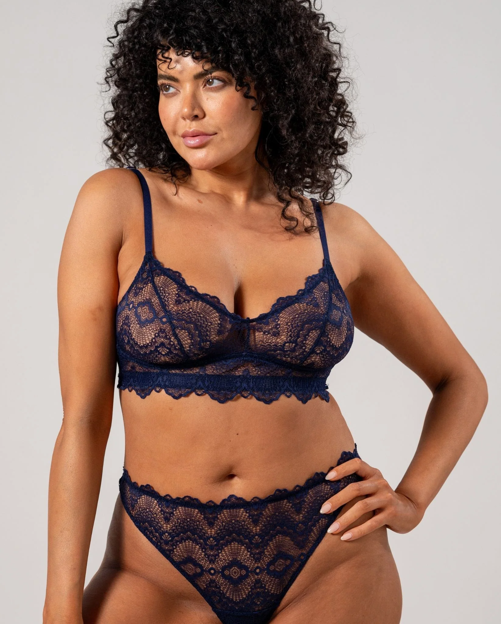 Lace Balconette Navy Blue - Image 4