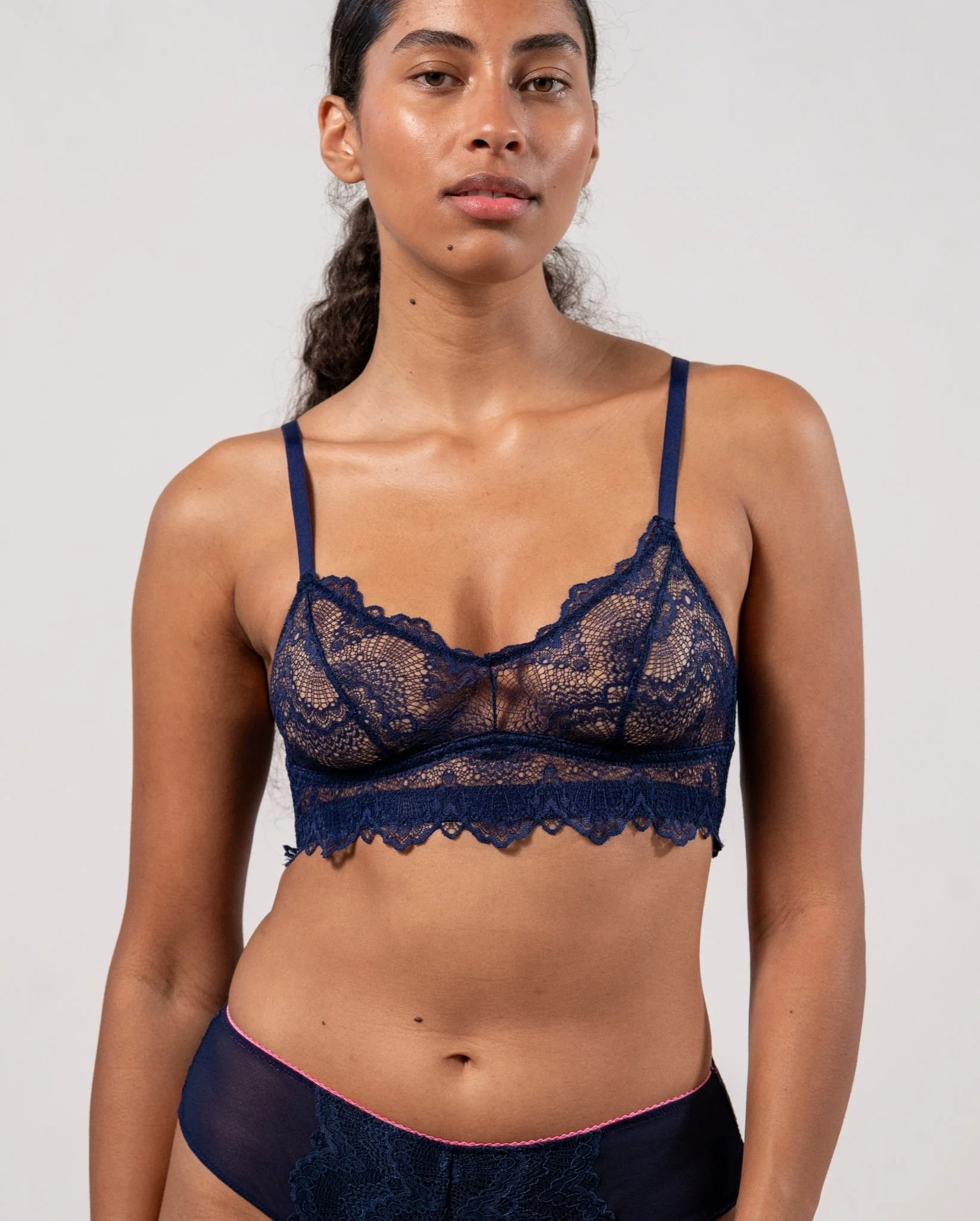 Lace Balconette Navy Blue - Image 7