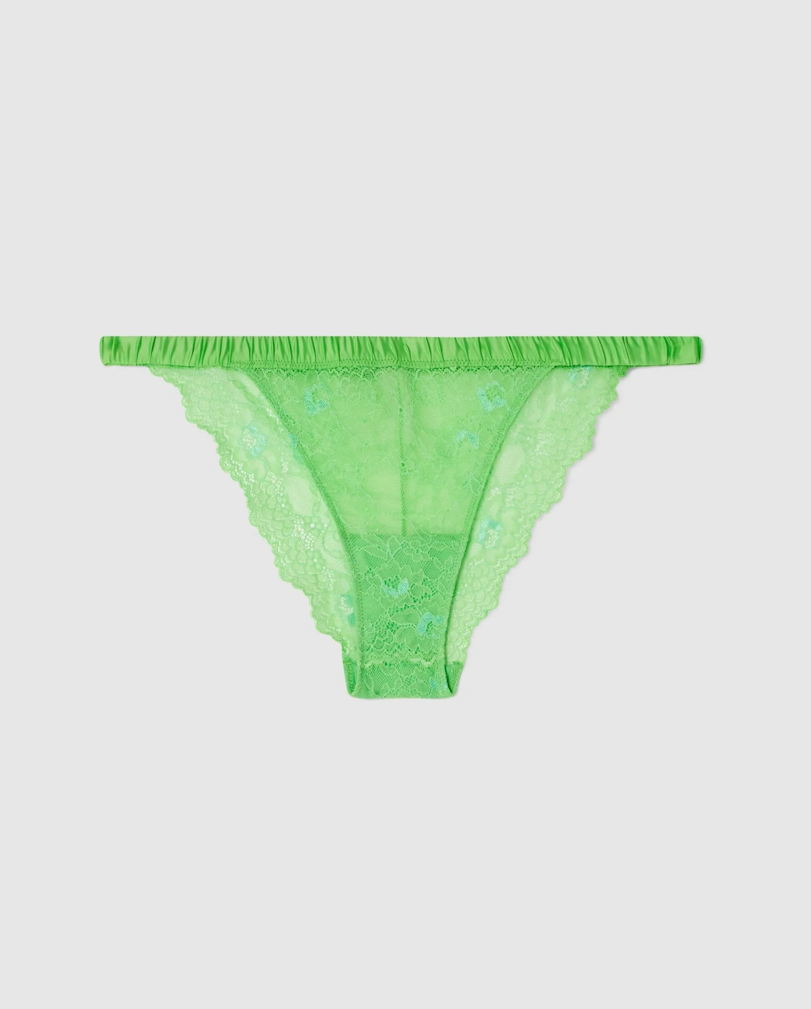 Lace Satin Bikini Tanga Mint Green - Image 2