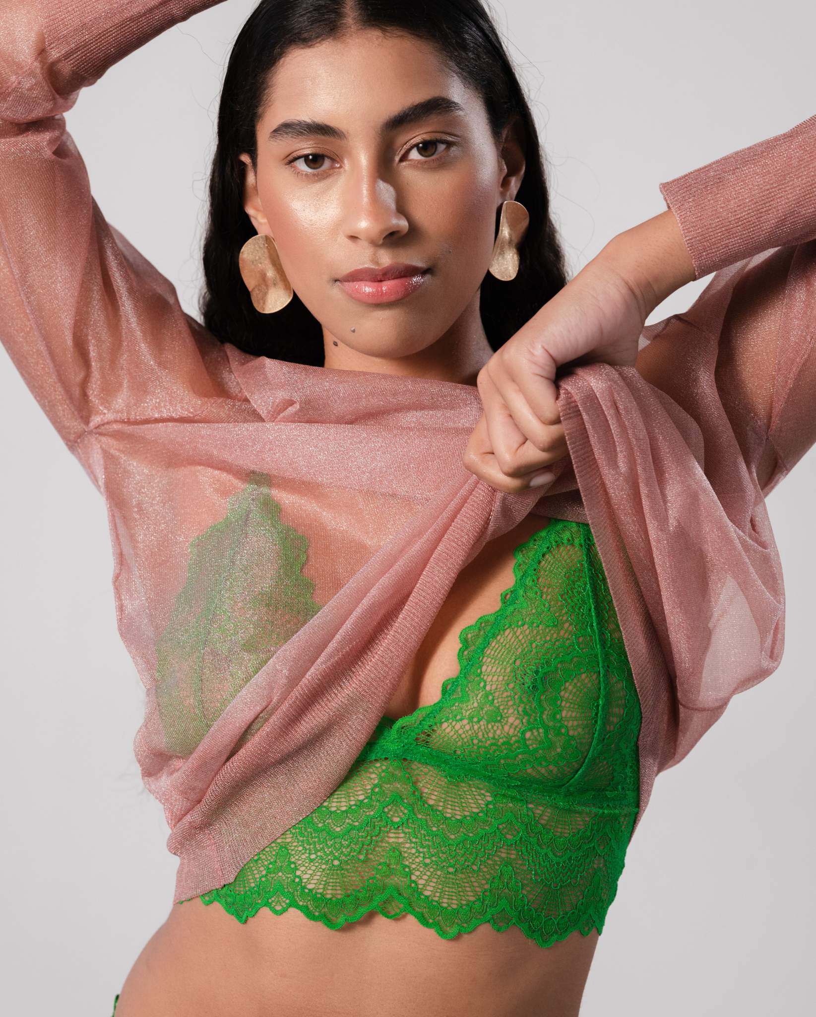 Lace Bralette Top Green Ivy - Image 3