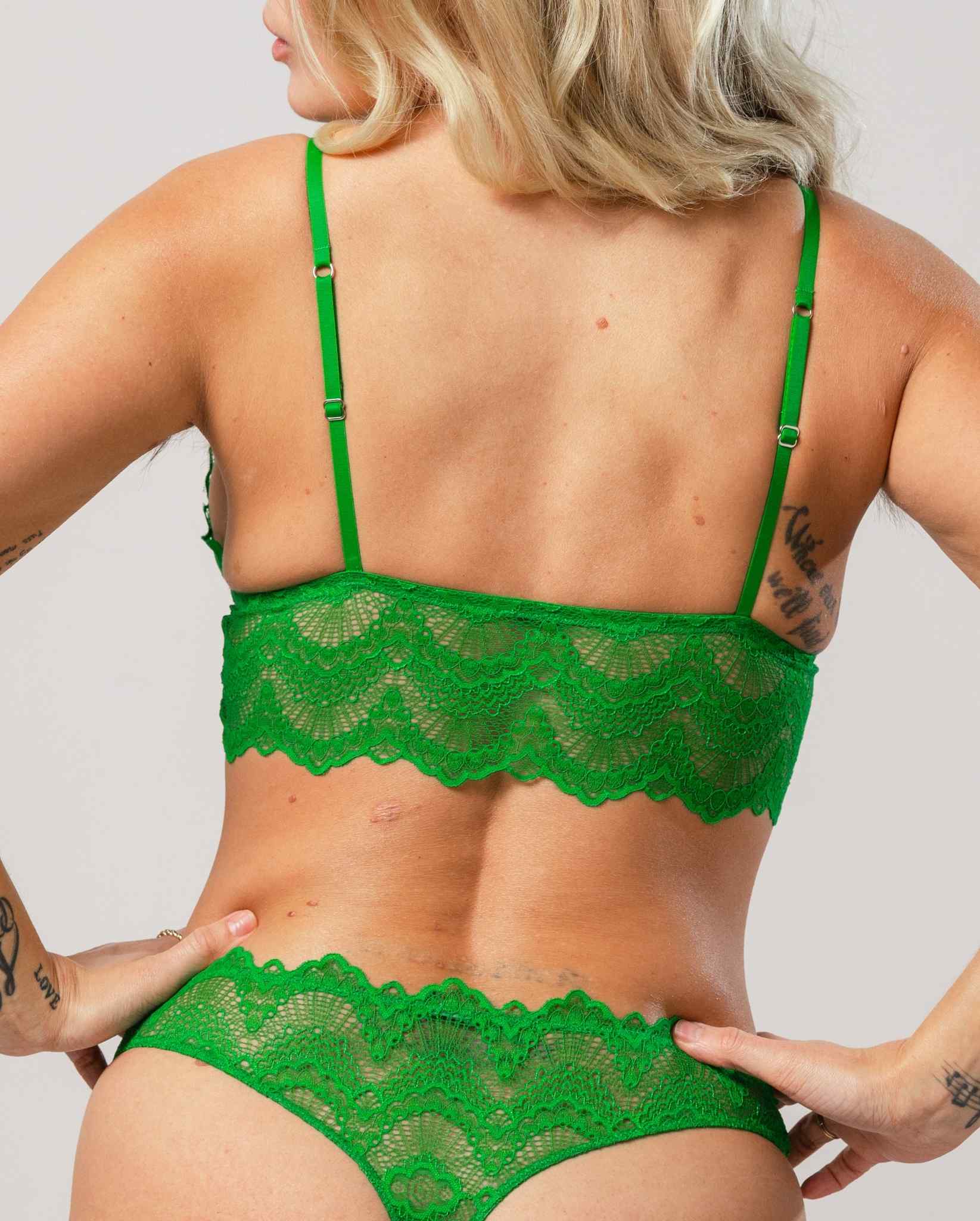 Lace Bralette Top Green Ivy - Image 6