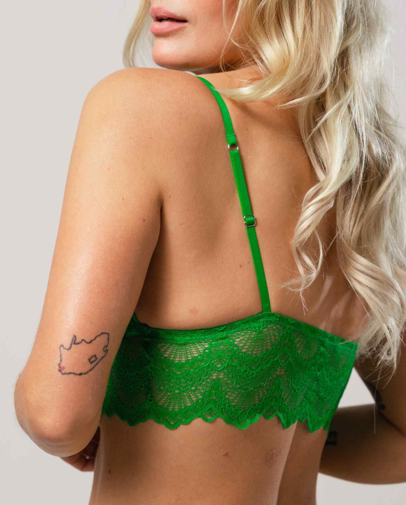 Lace Bralette Top Green Ivy - Image 7