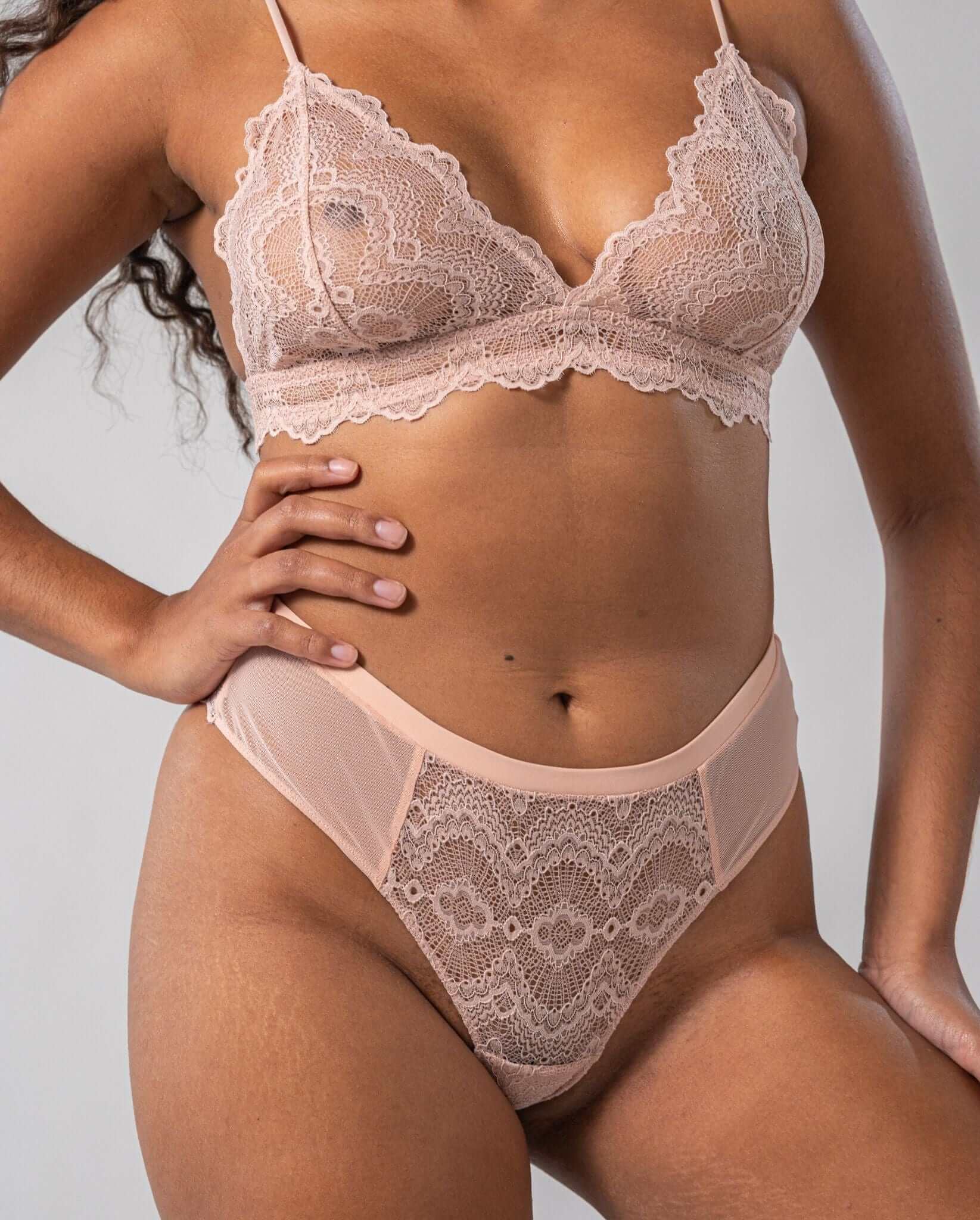 Lace Cheeky Nude - Image 3