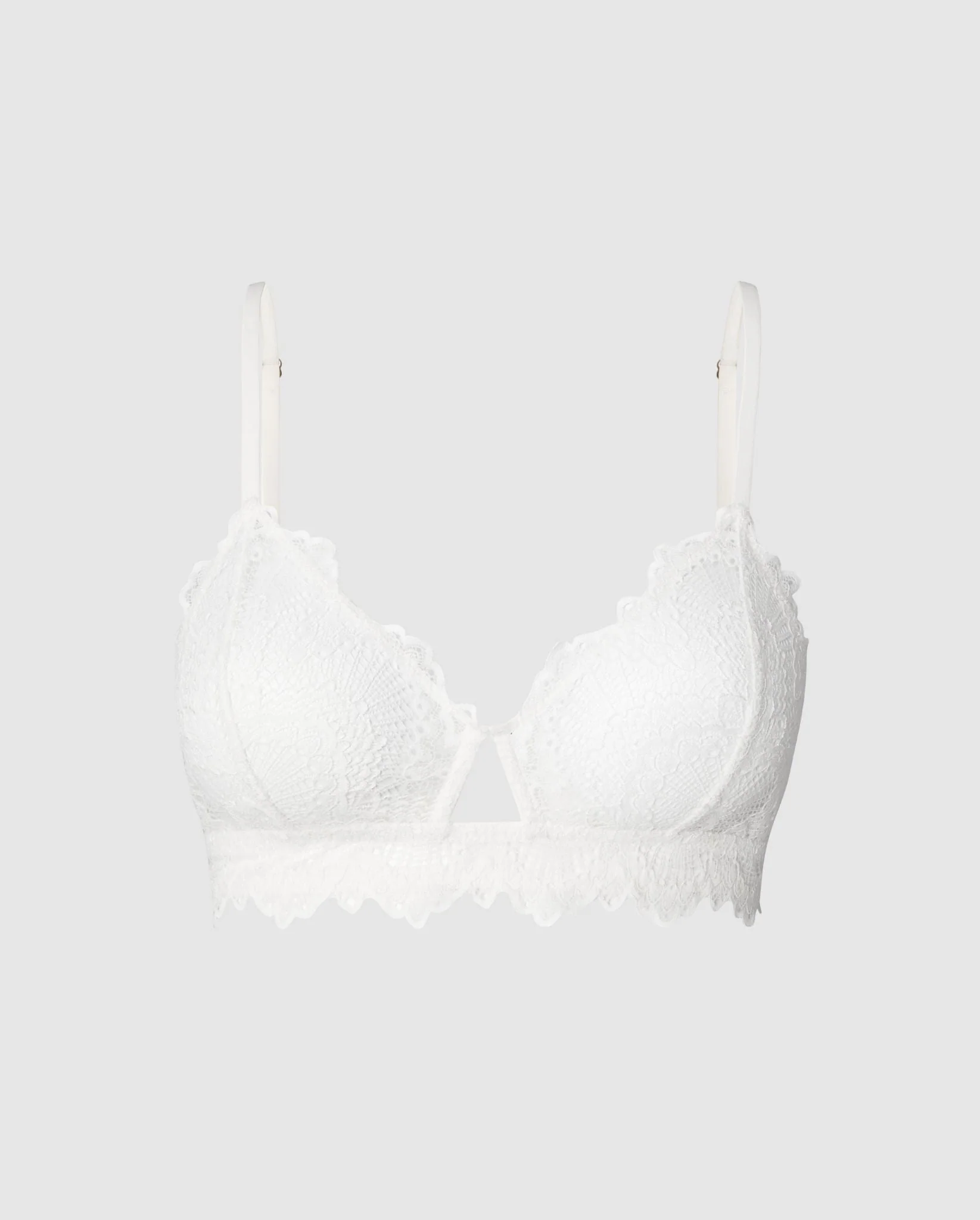 Lace Cut-Out Triangle Bralette Off White - Image 2