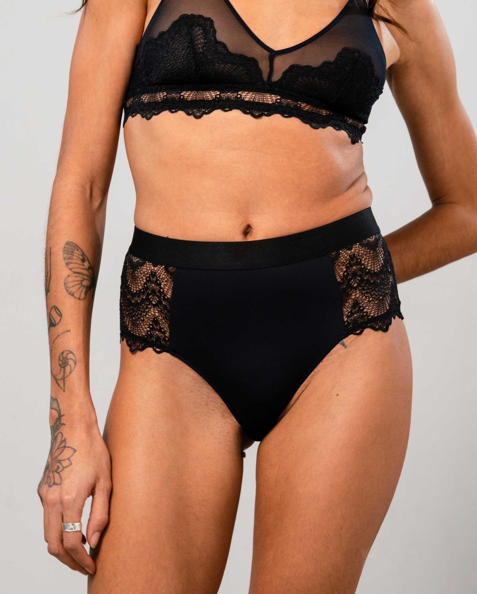 Lace Highwaist String 002 Black - Image 8