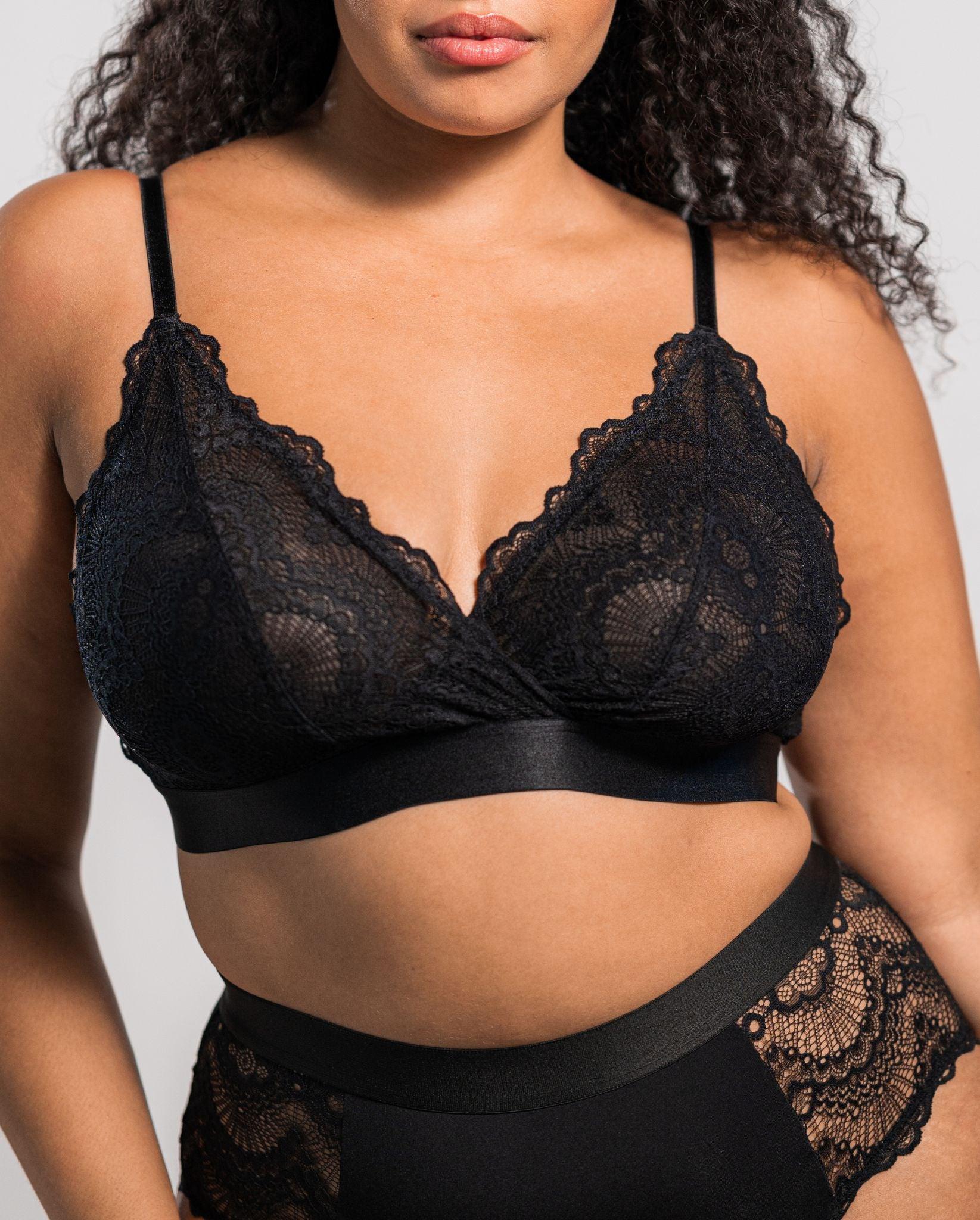 Lace Lined Bralette Black