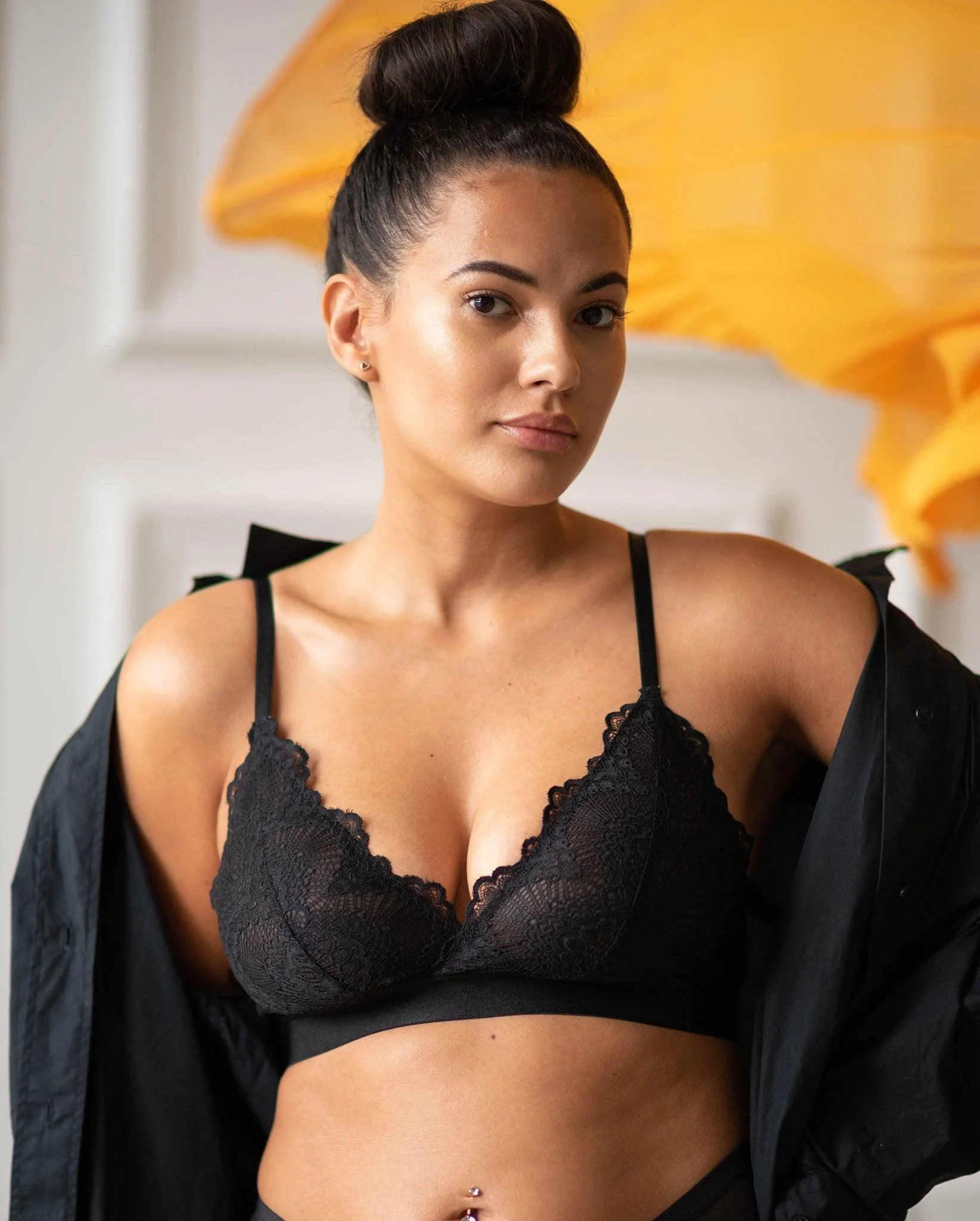 Lace Lined Bralette Black - Image 5