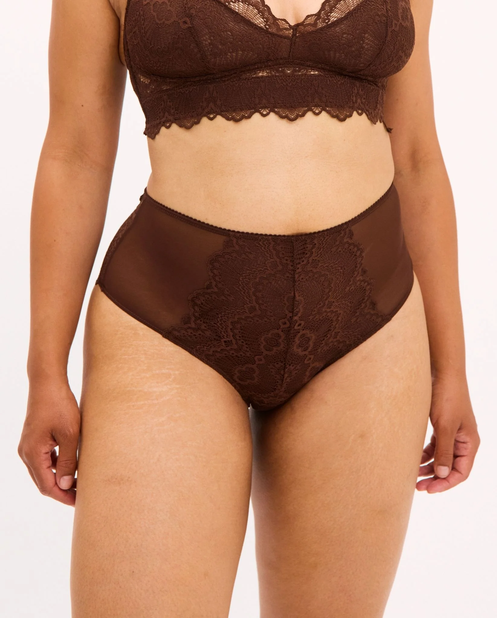 Lace Highwaist Briefs Coffee - Image 8