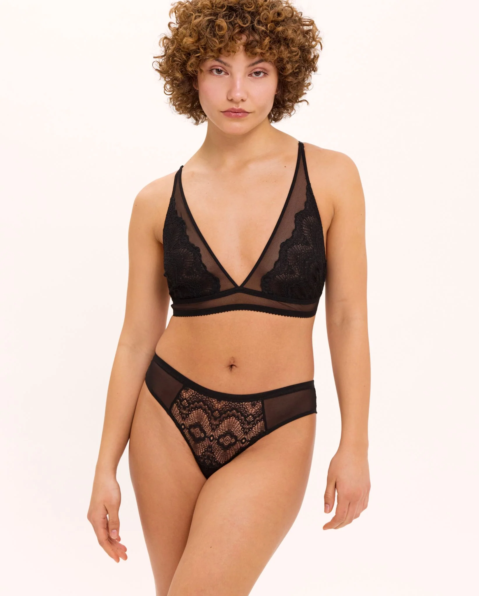 Lace Plunge Bralette Black - Image 7