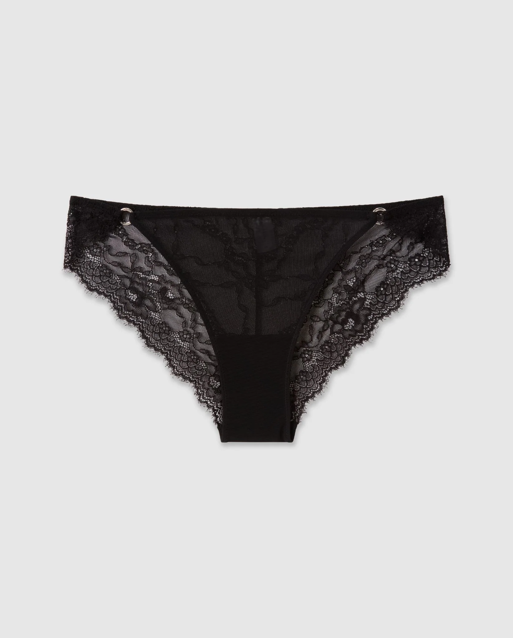 Lace Mesh Tanga Briefs Black - Image 2