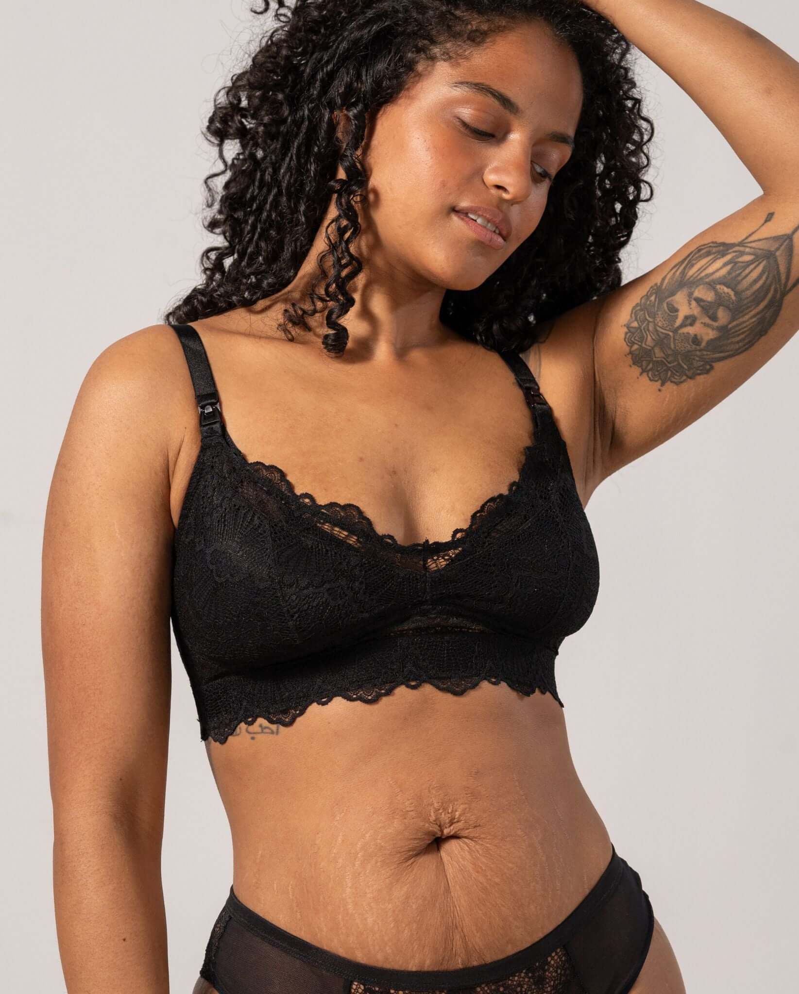Lace Nursing Bralette Black - Image 7
