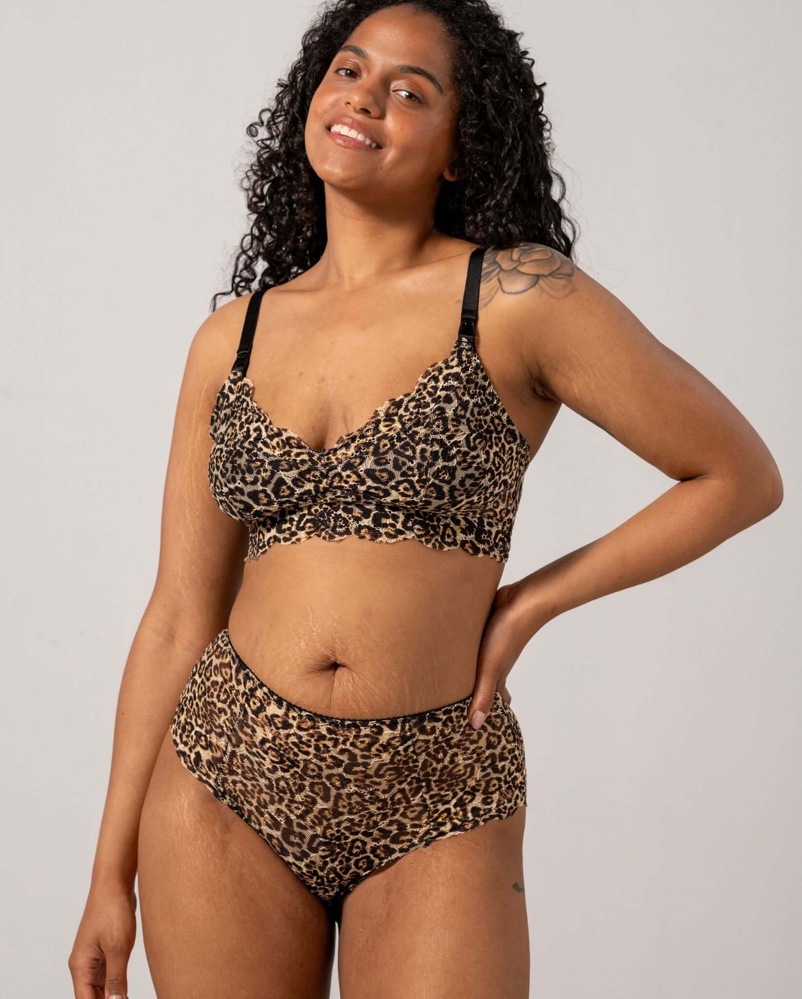 Lace Nursing Bralette Leopard - Image 6