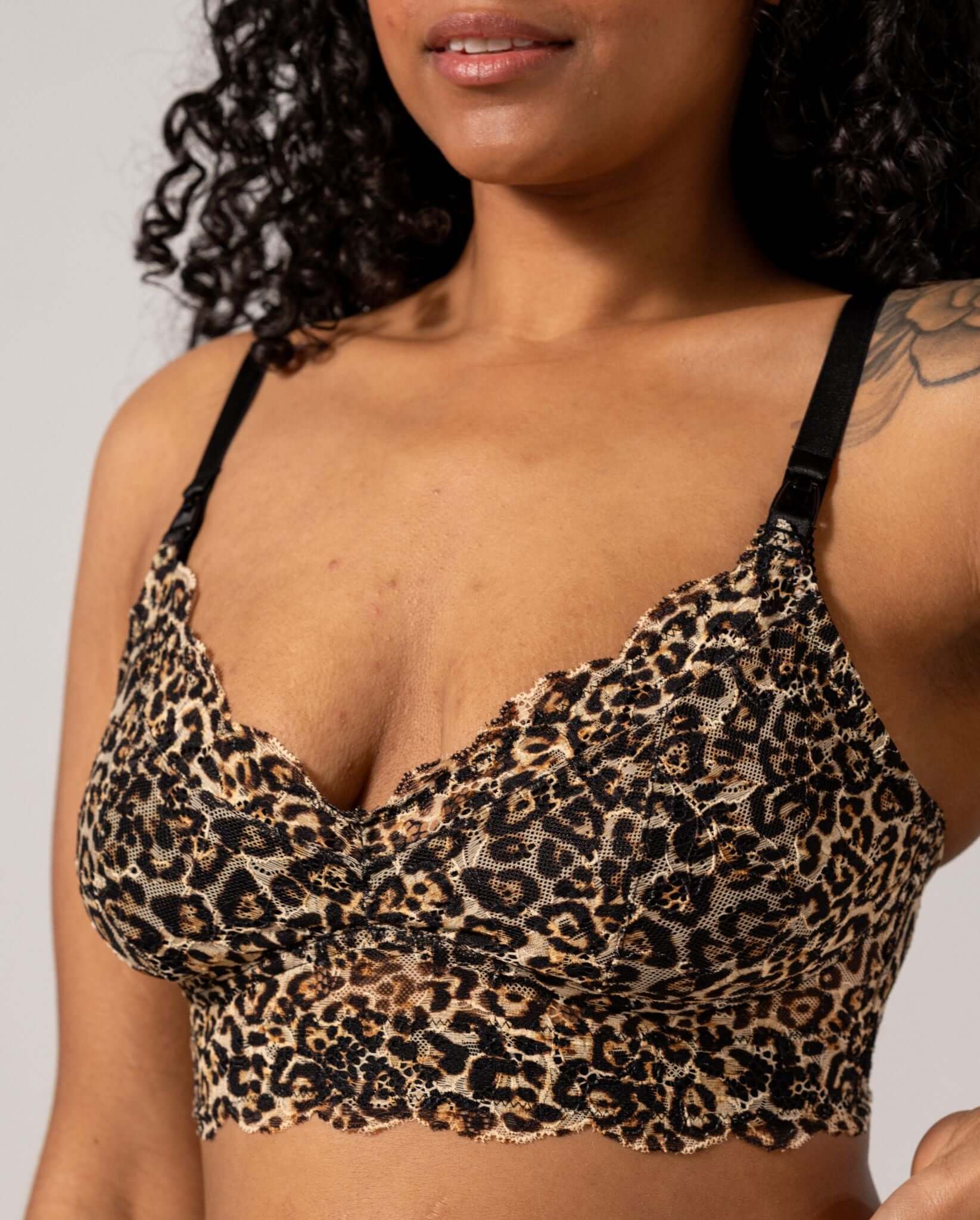 Lace Nursing Bralette Leopard - Image 8
