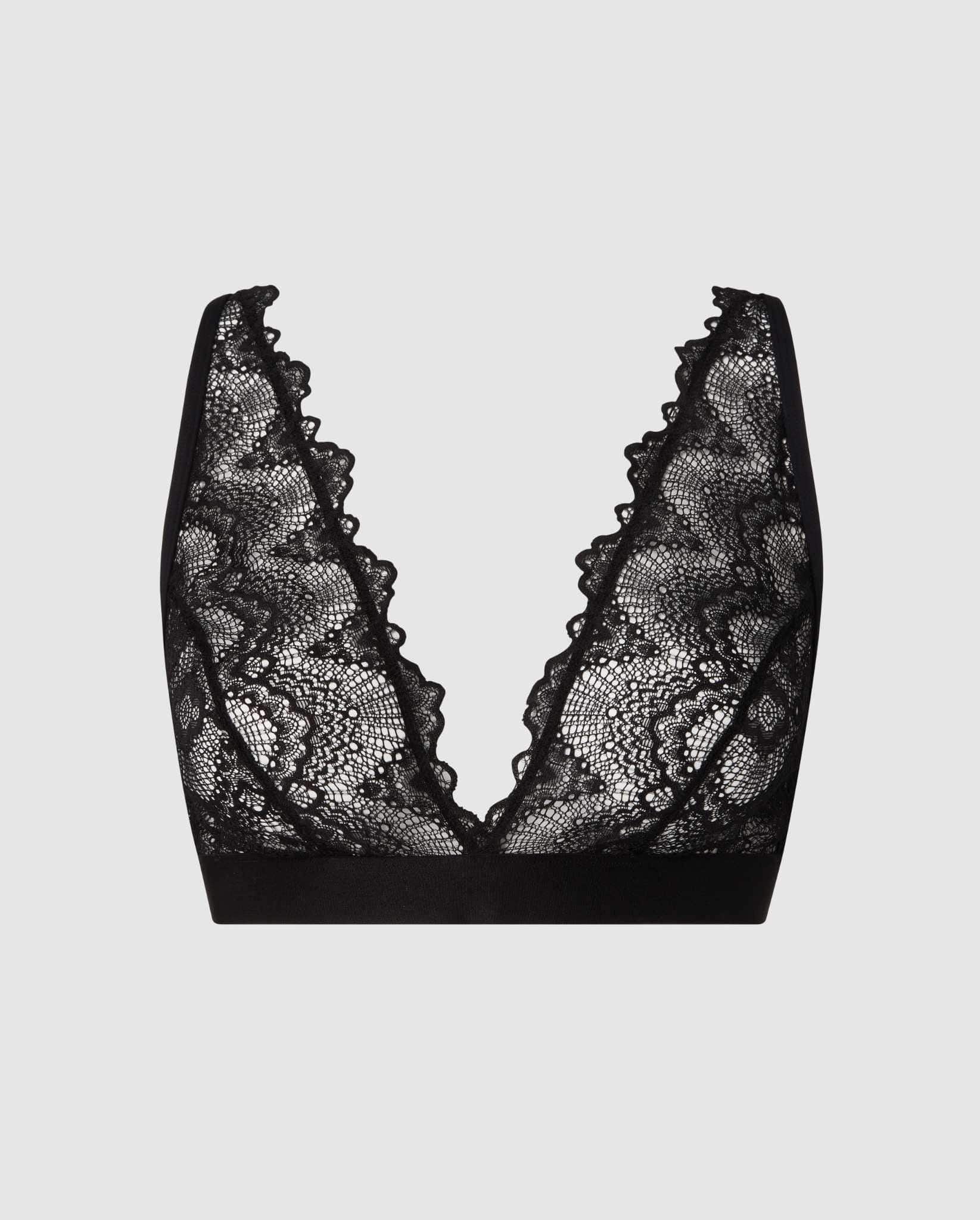 Lace Plunge Bralette Black - Image 2