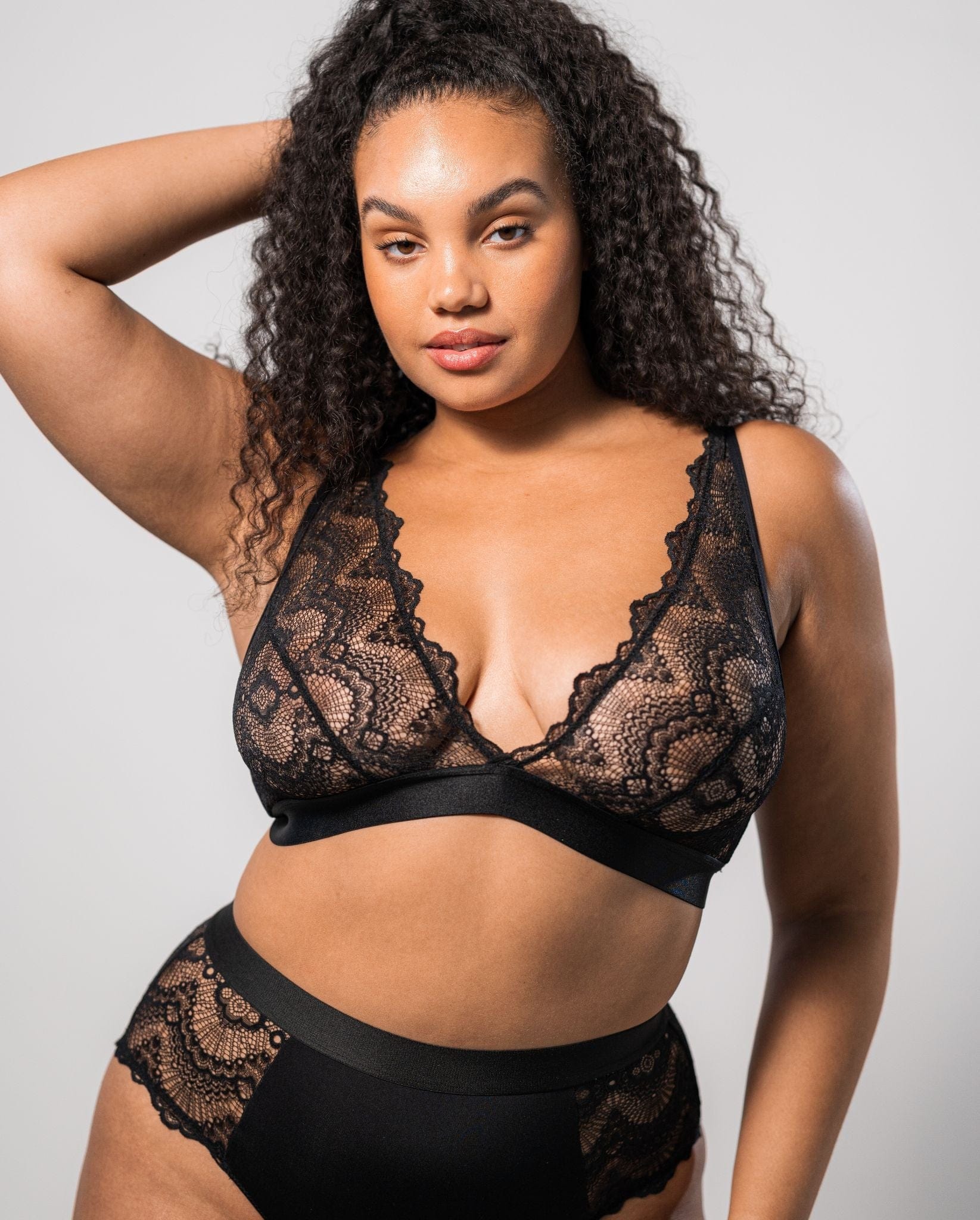 Lace Plunge Bralette Black - Image 6