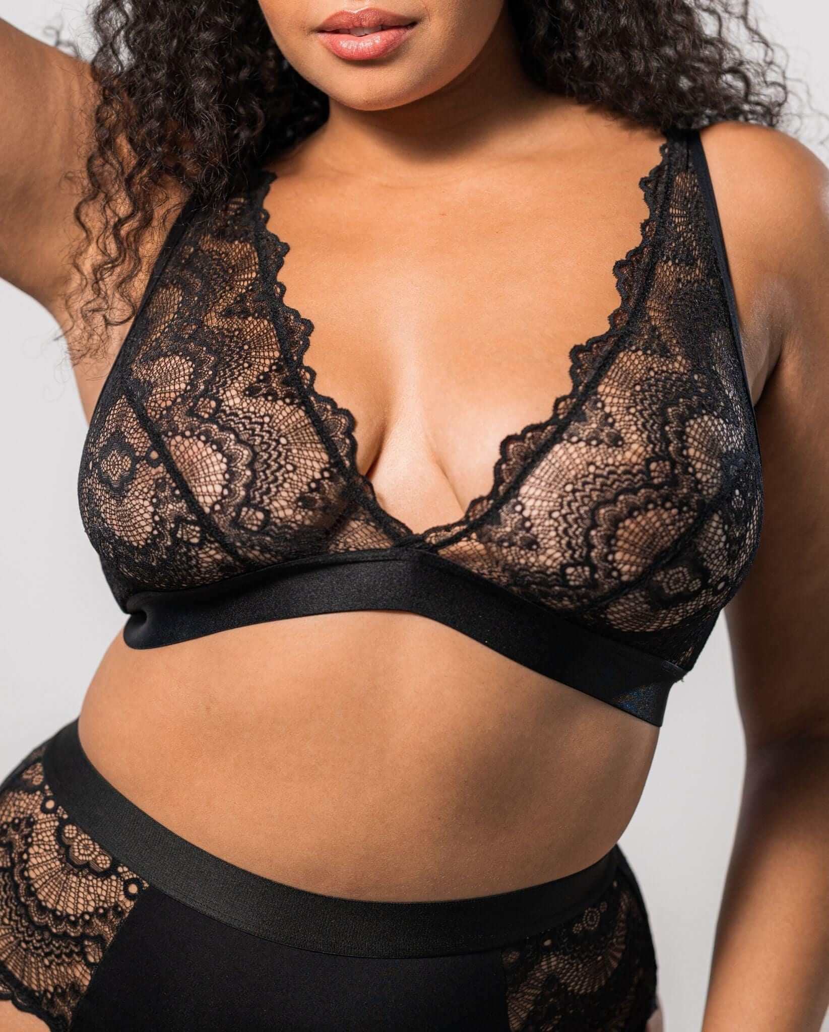 Lace Plunge Bralette Black - Image 8