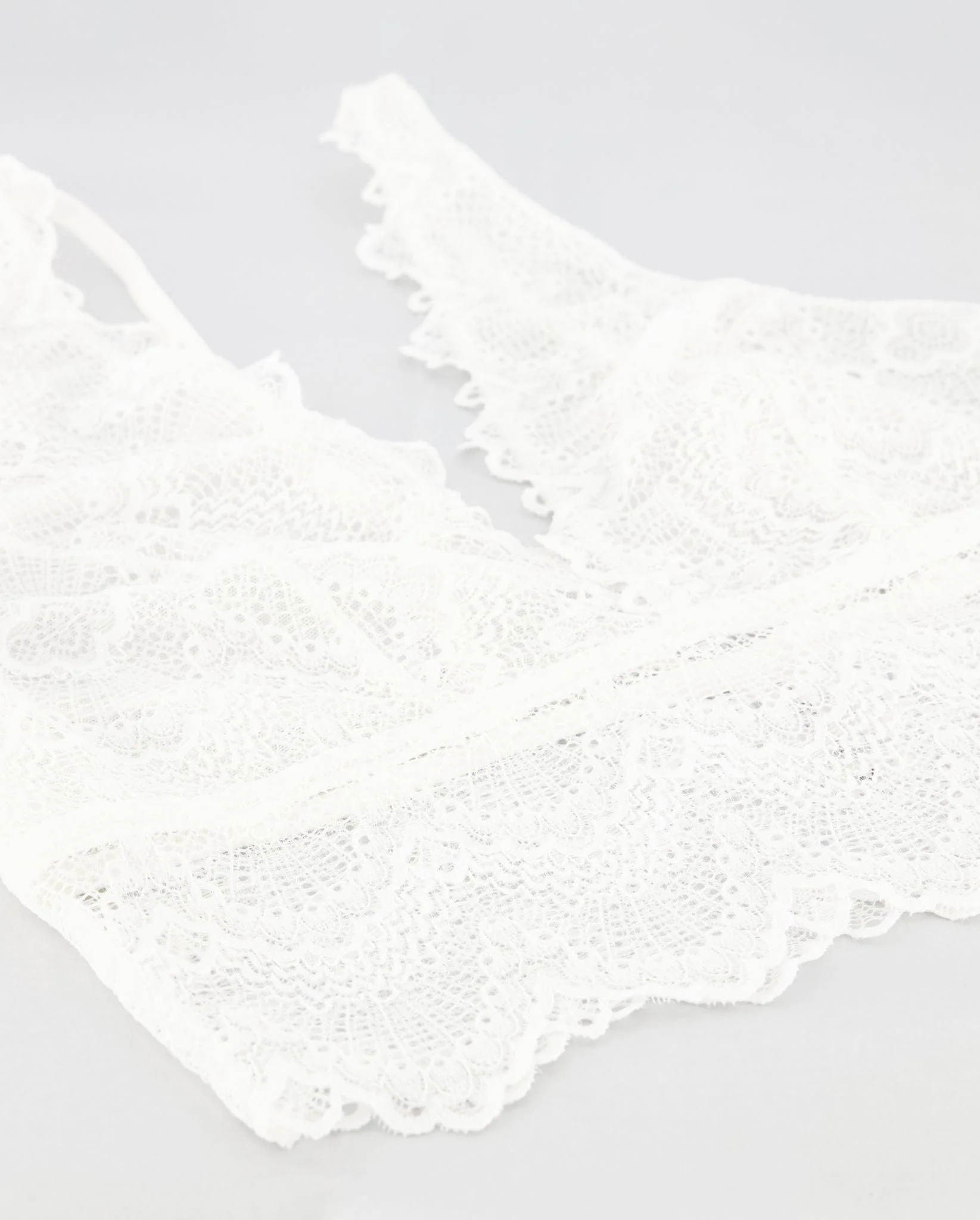 Lace Plunge Bralette Top Off White - Image 12