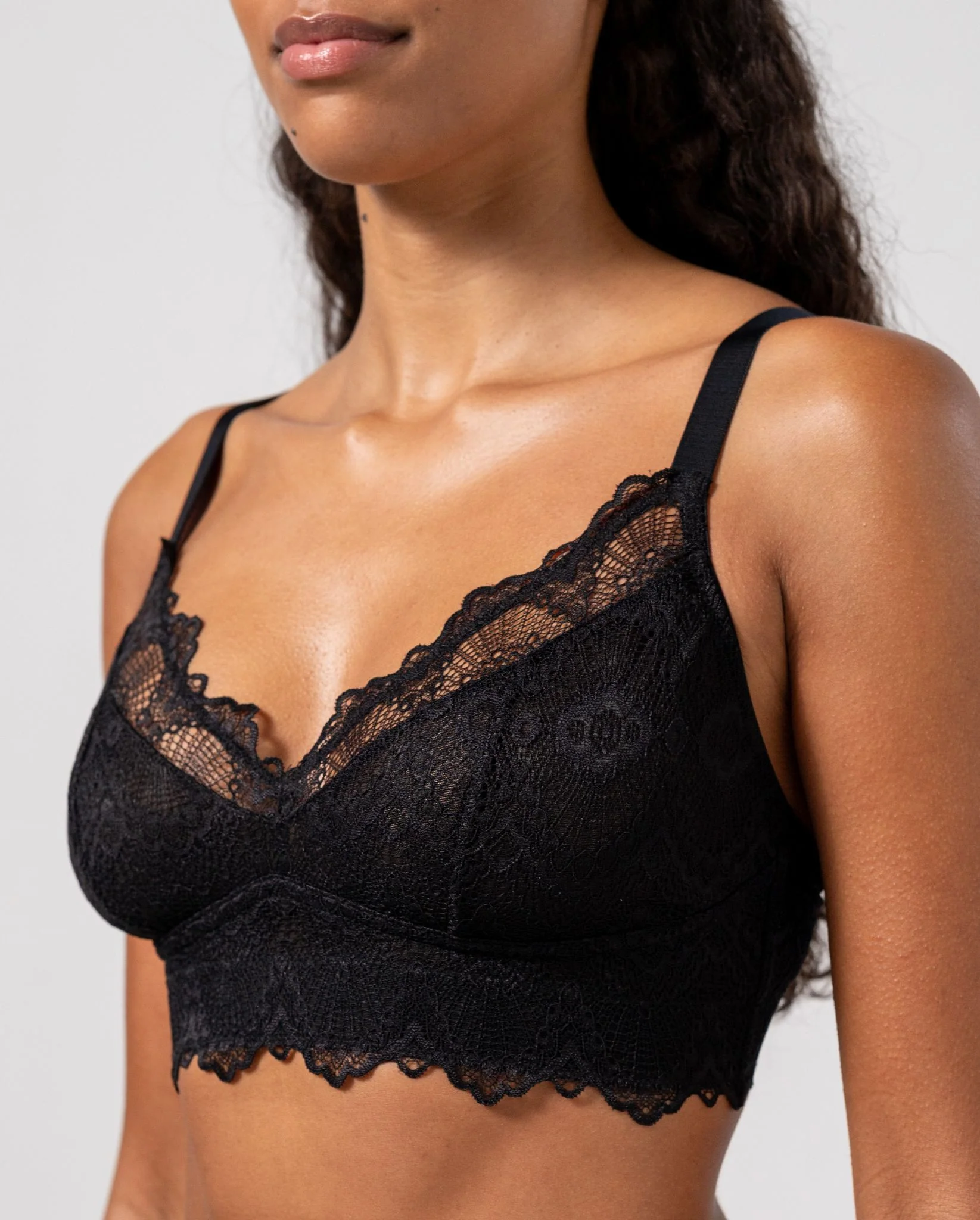 Lace Support Bra Black - Image 3