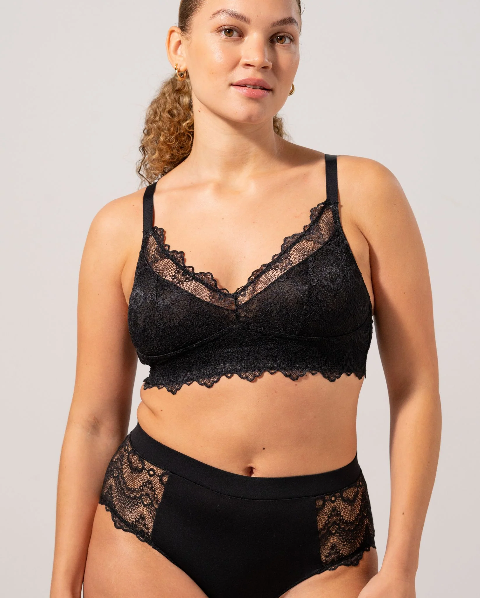 Lace Support Bra Black - Image 6
