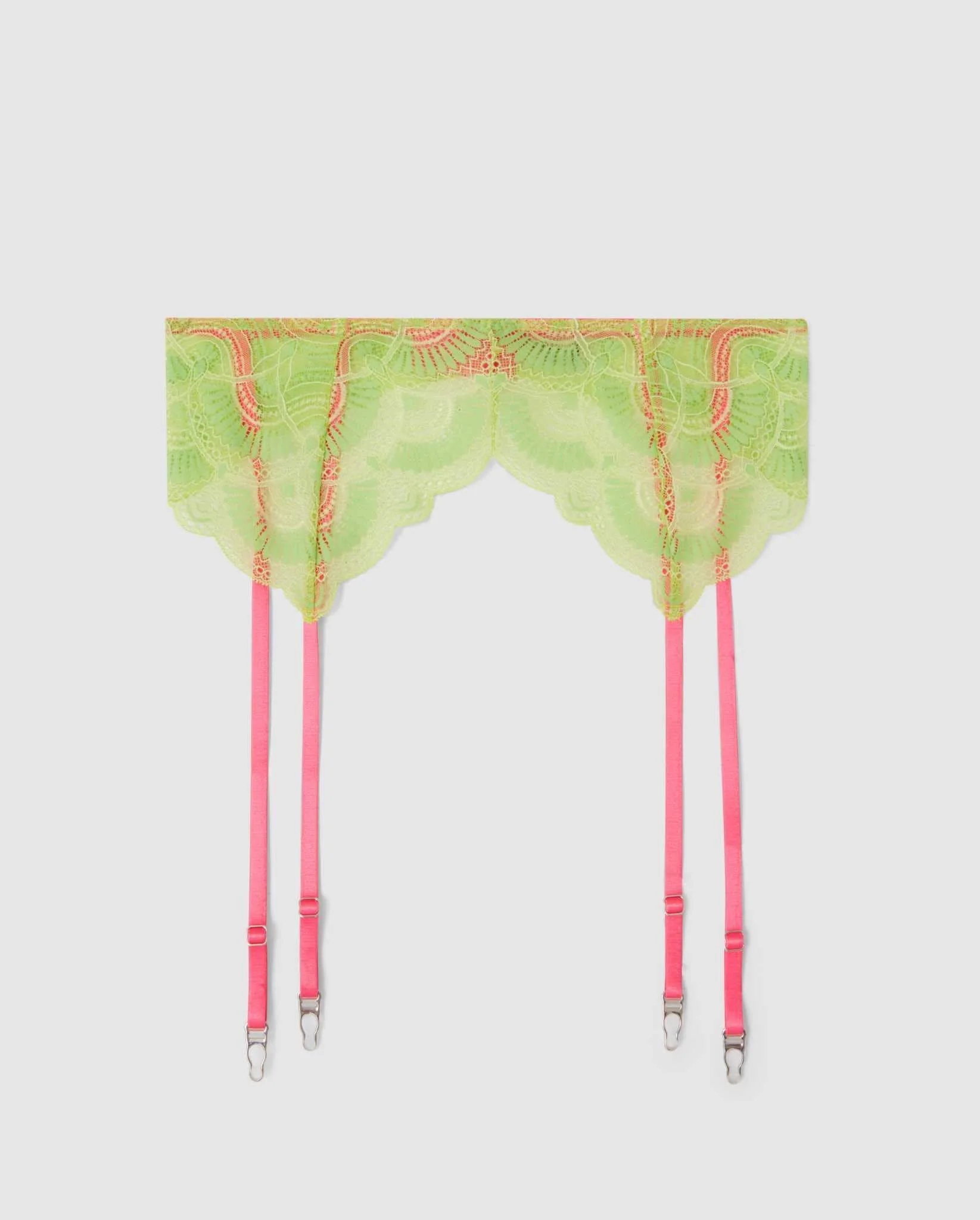 Lace Suspender Bright Lime - Image 2