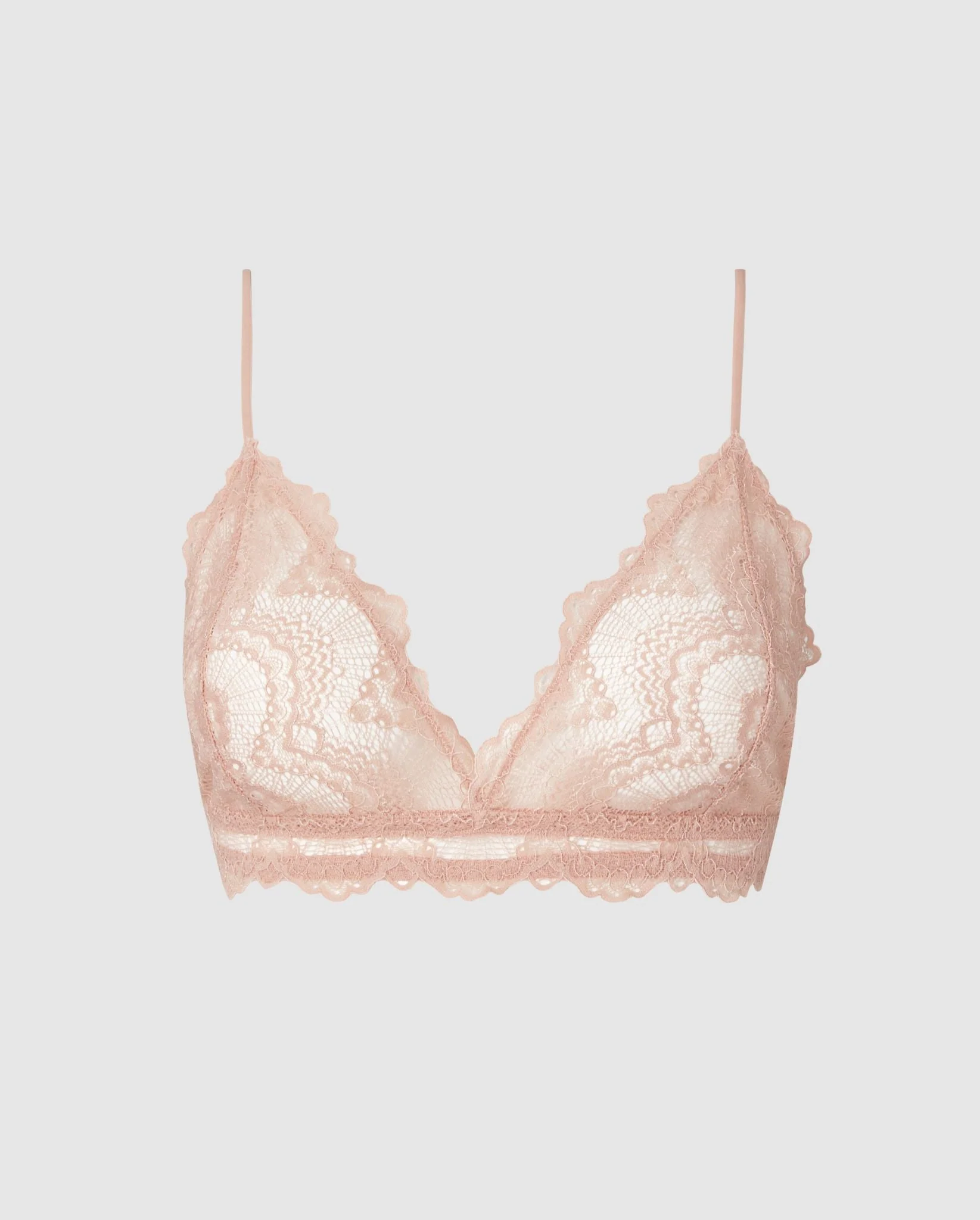 Lace Triangle Bralette Nude - Image 2