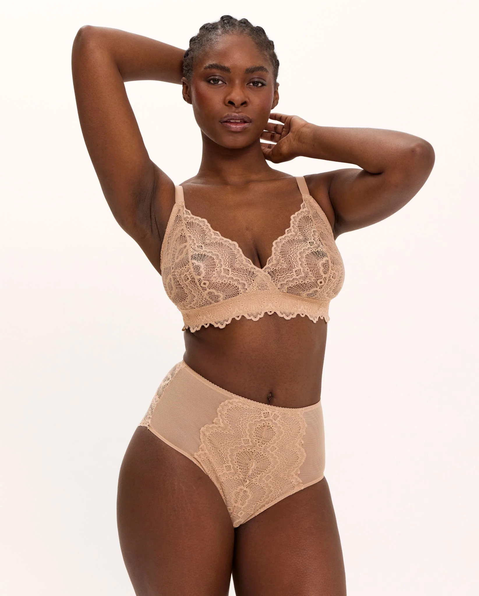Lace Triangle+ Bralette Warm Nude