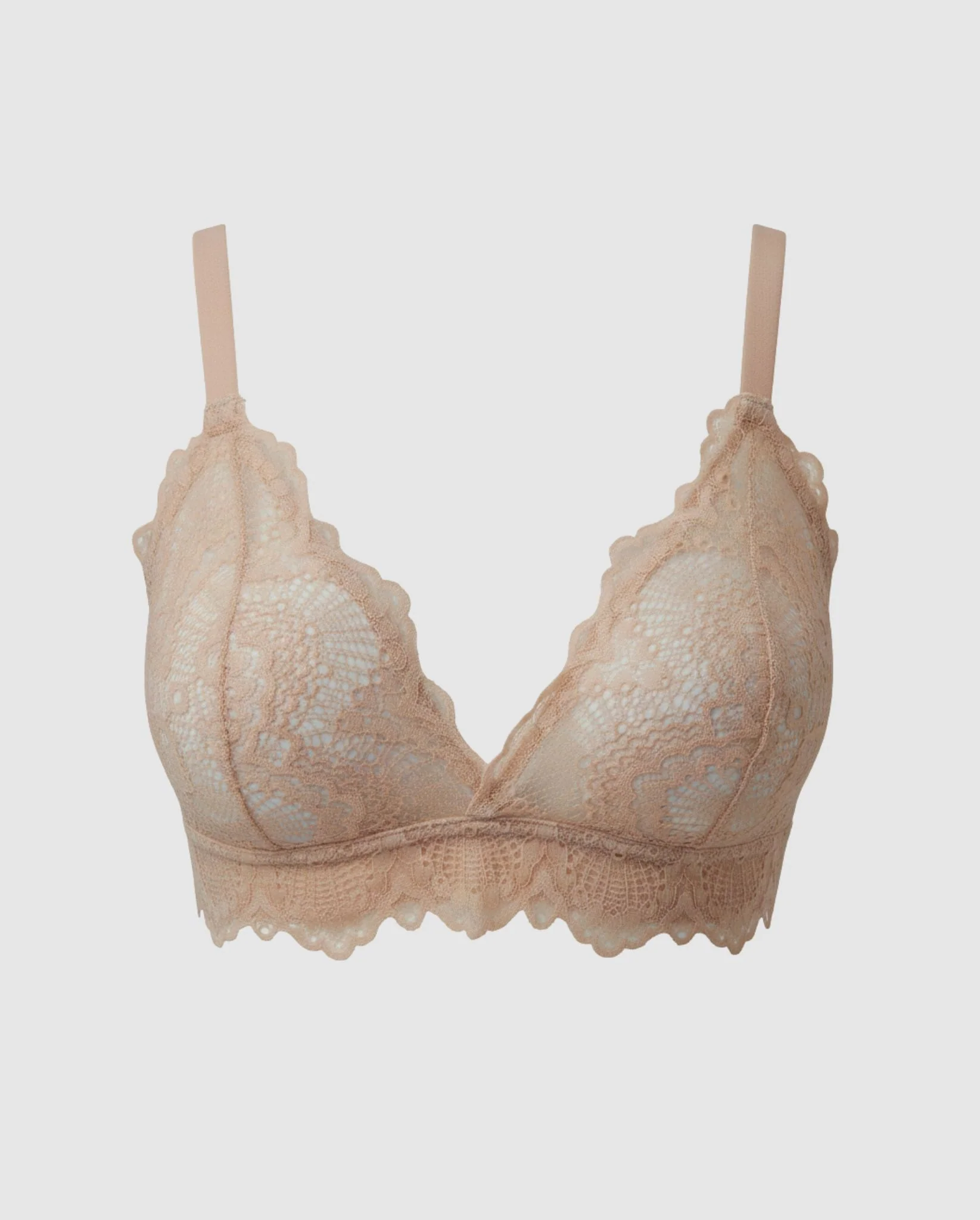 Lace Triangle+ Bralette Warm Nude - Image 2