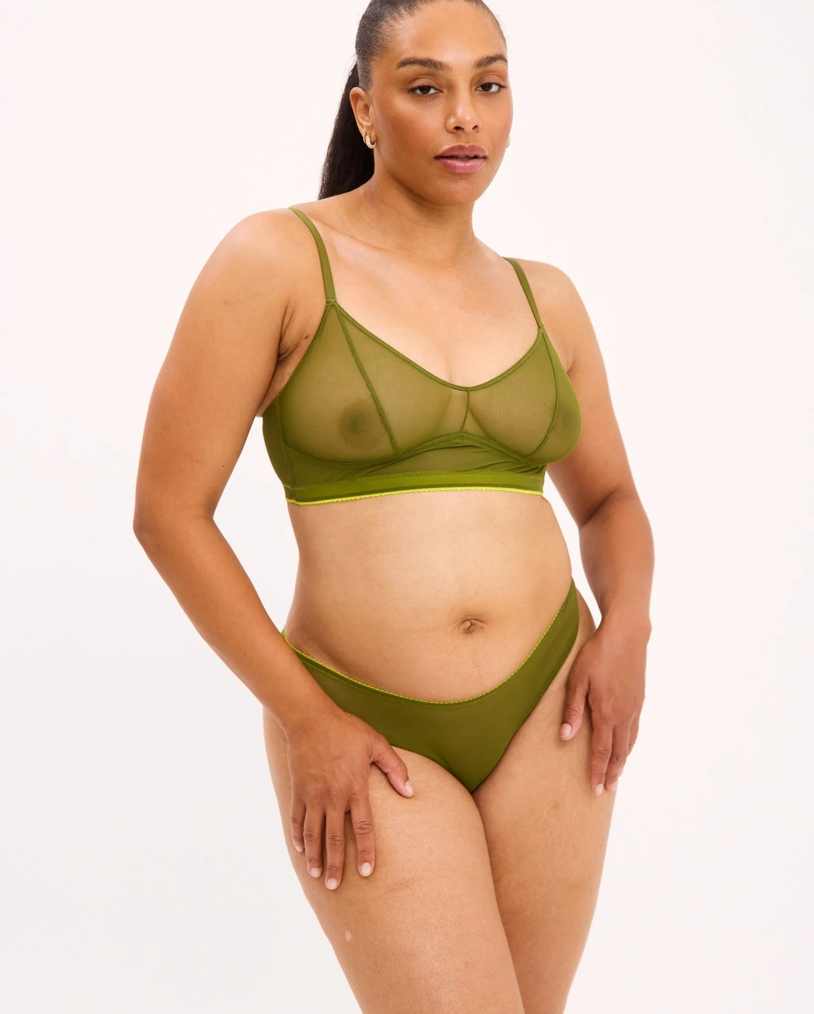 Mesh Balconette Olive - Image 9