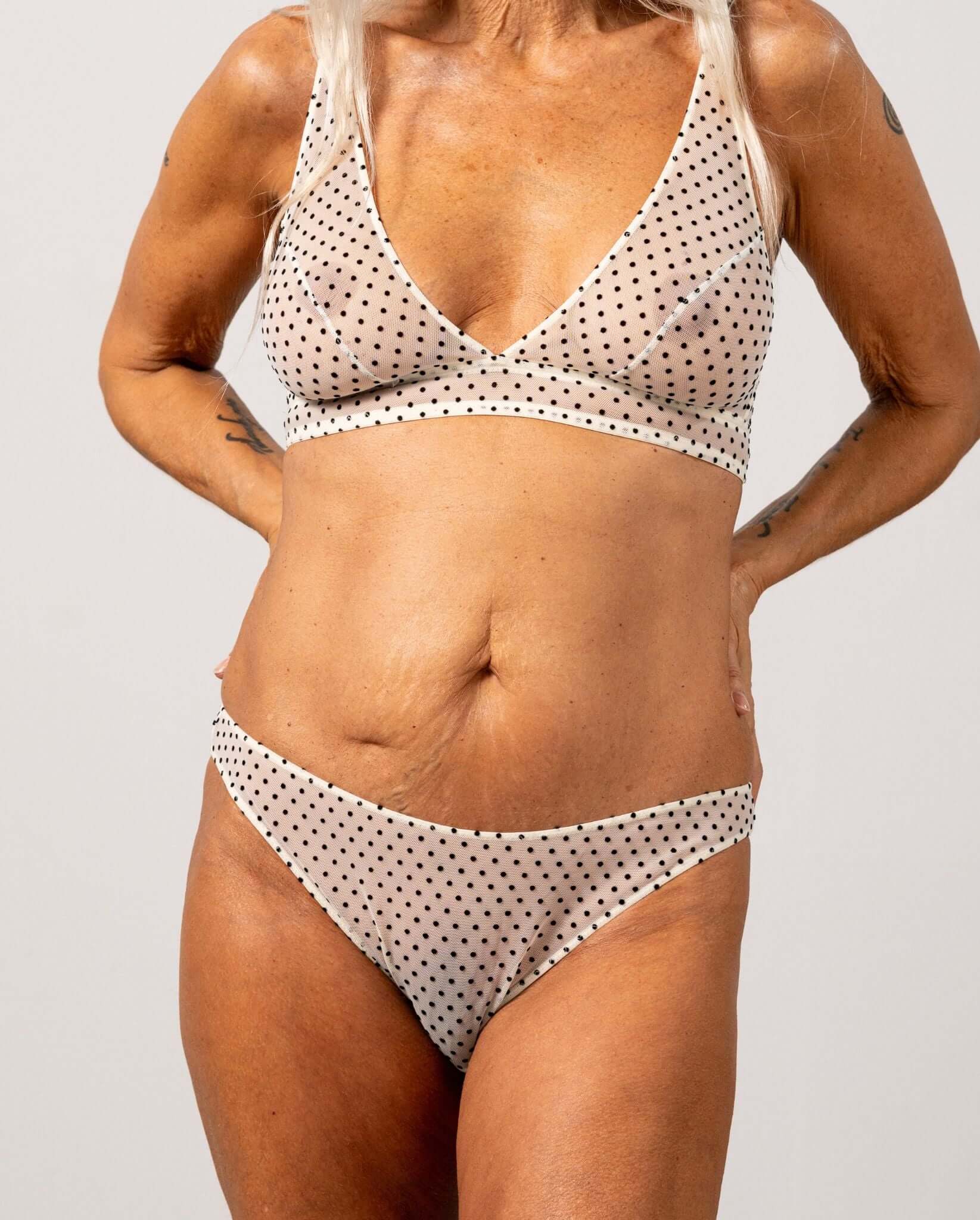Mesh Bikini Briefs Cream/Black - Image 7