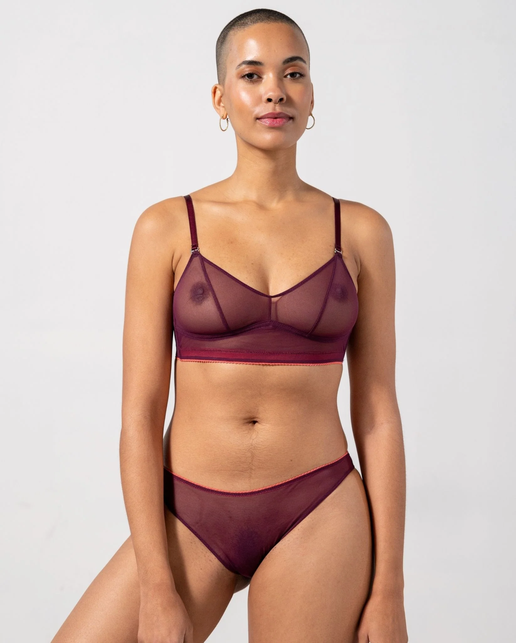 Mesh Bikini Briefs Cherry/Coral - Image 5