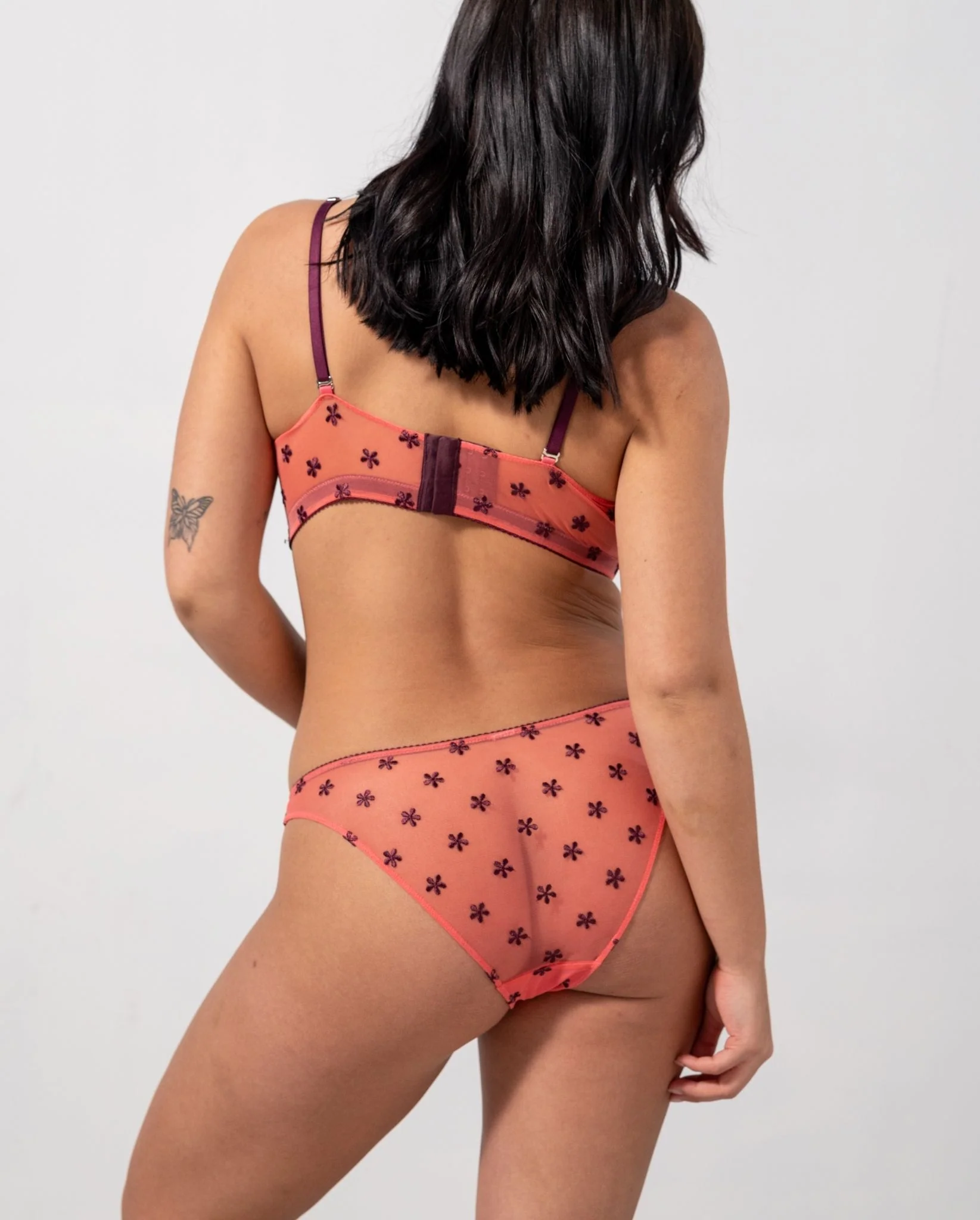 Mesh Bikini Briefs Coral/Cherry - Image 4