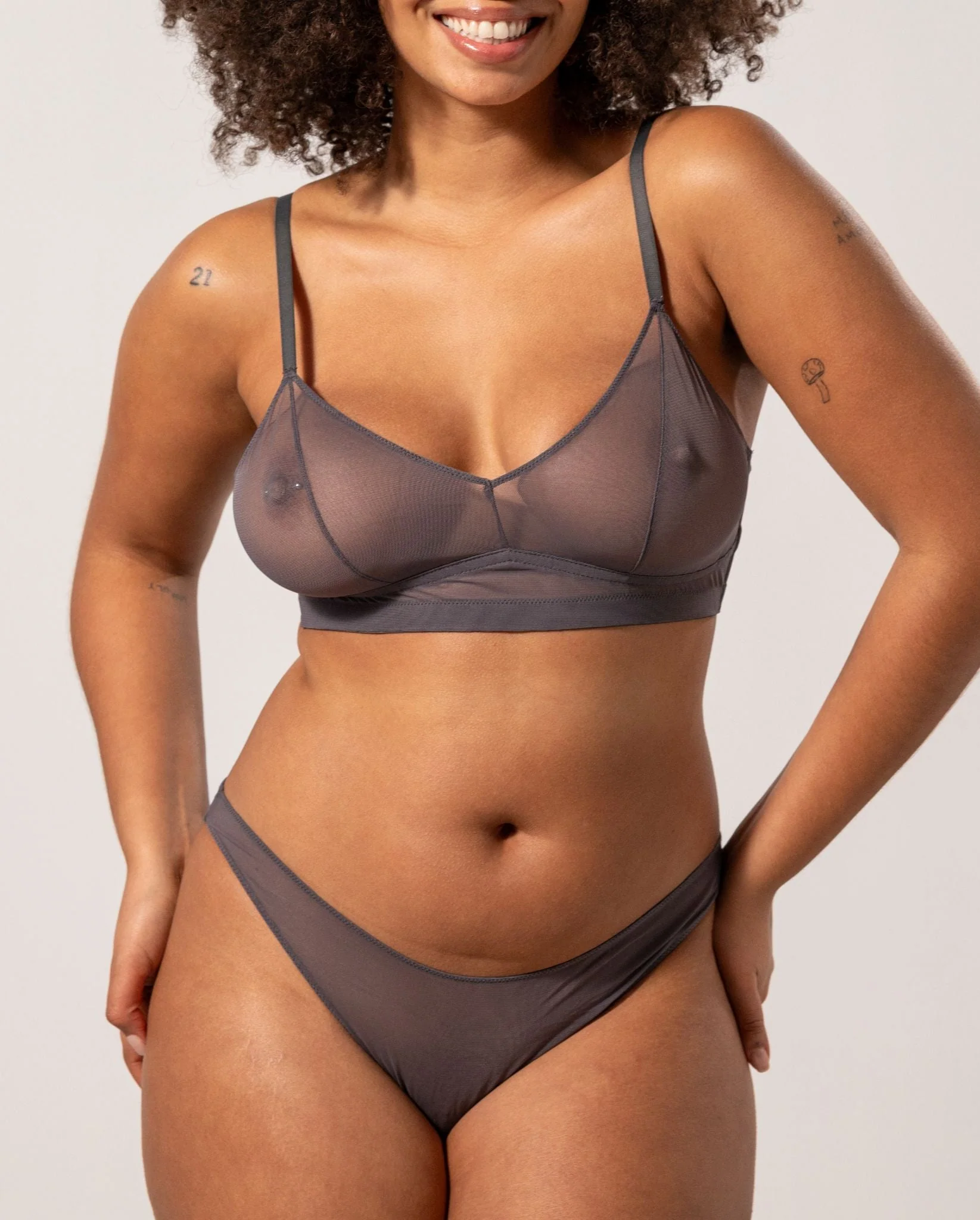 Mesh Bikini Briefs Grey - Image 4