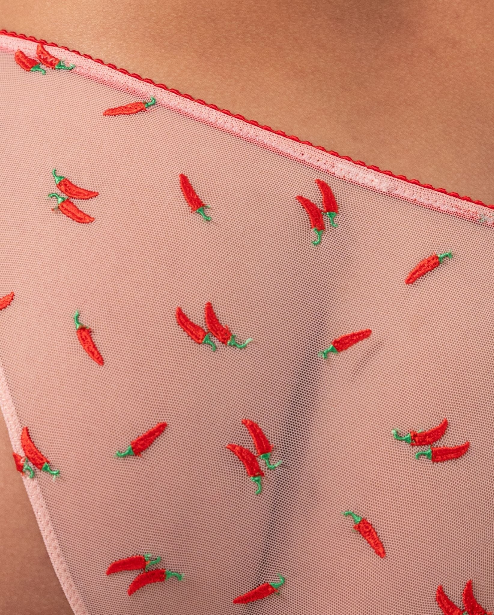 Mesh Bikini Briefs Powder Pink/Fiery Red - Image 5