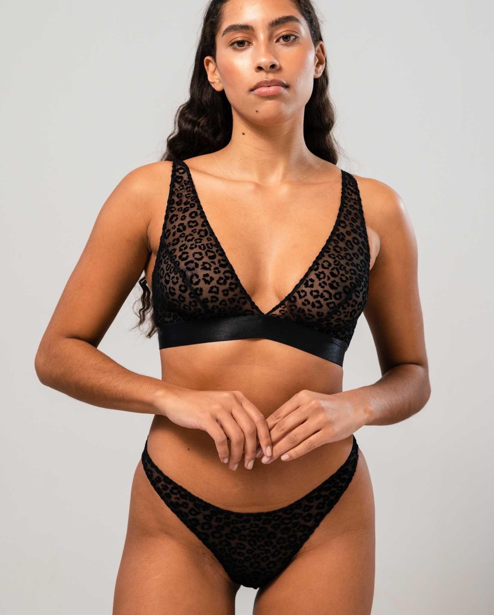 Mesh Bikini Briefs Black Leopard - Image 5