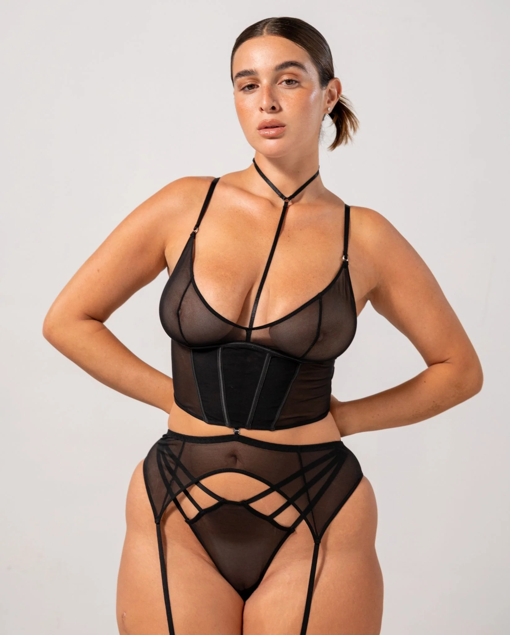 Mesh Demi Top Black - Image 11