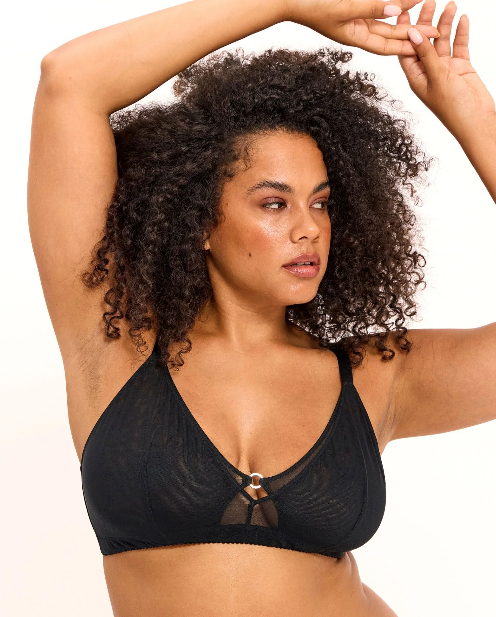 Mesh Double Triangle+ Bralette Black - Image 3
