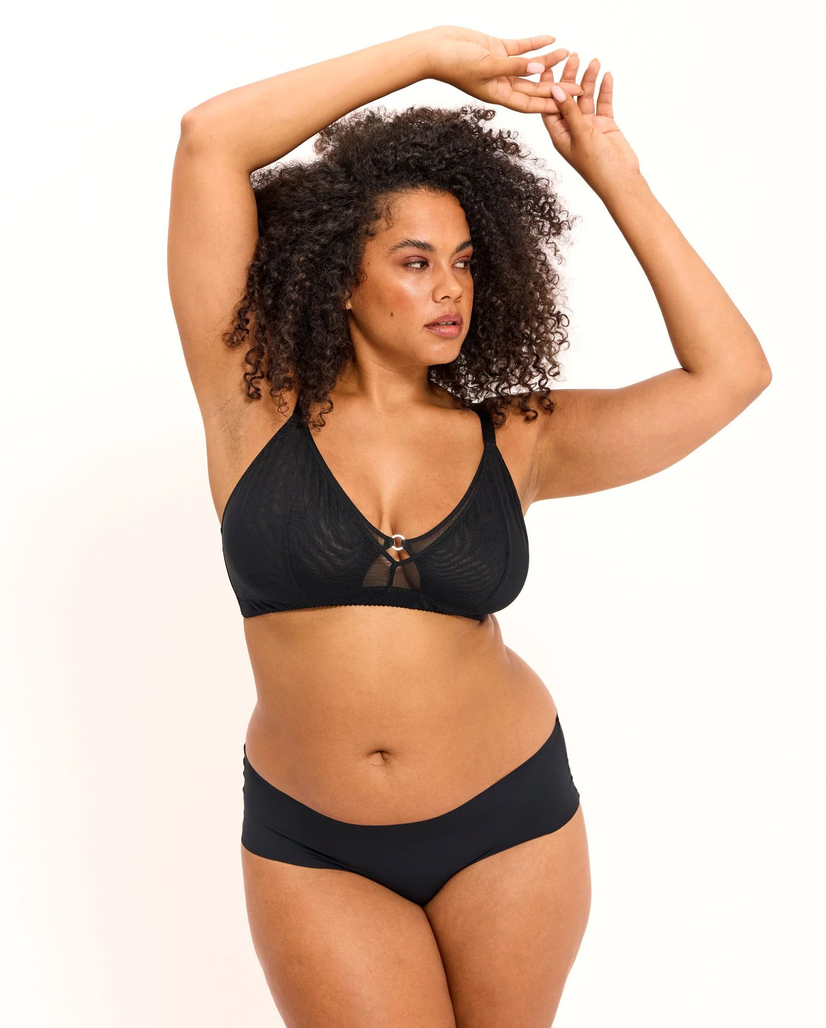 Mesh Double Triangle+ Bralette Black - Image 5