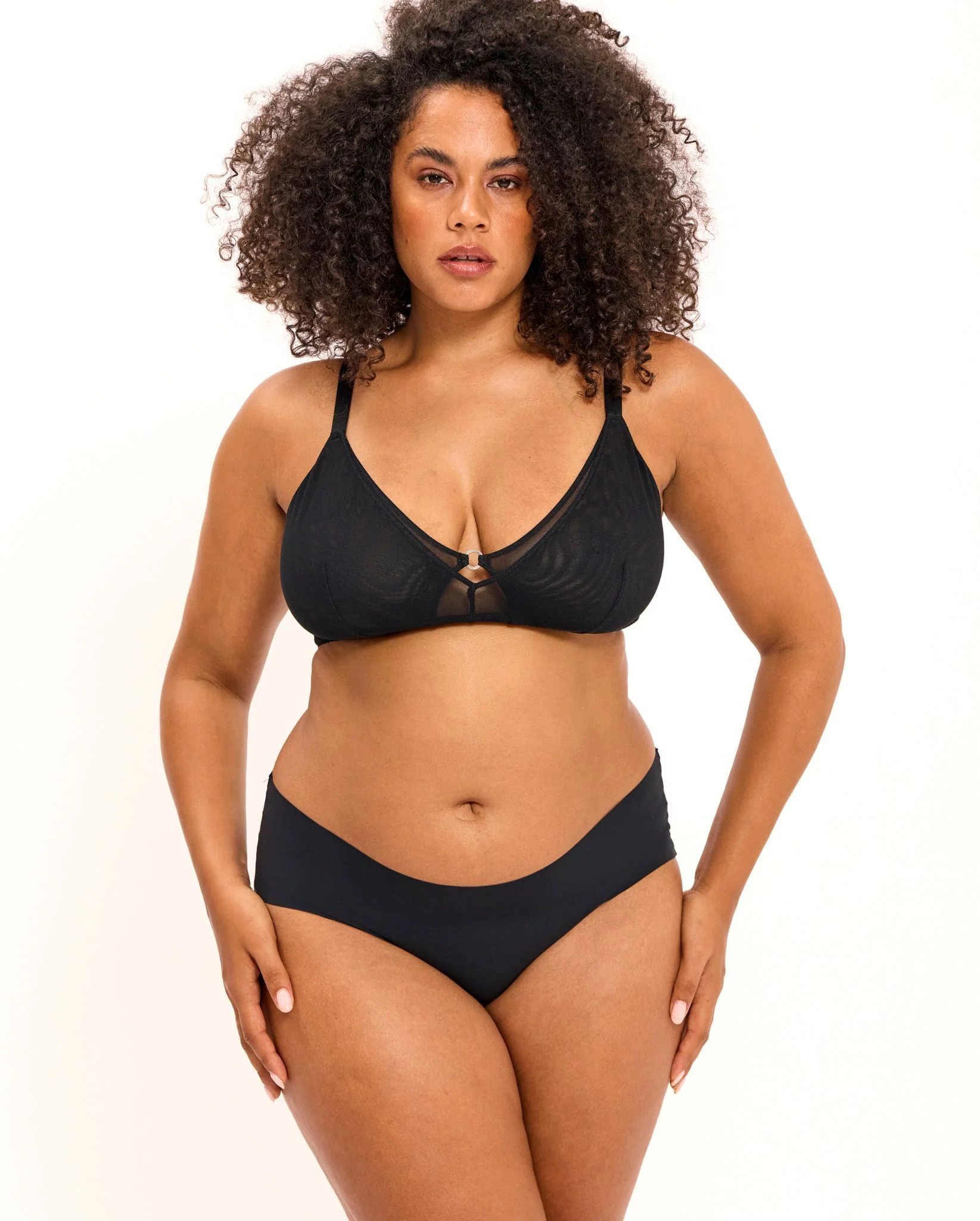 Mesh Double Triangle+ Bralette Black - Image 6