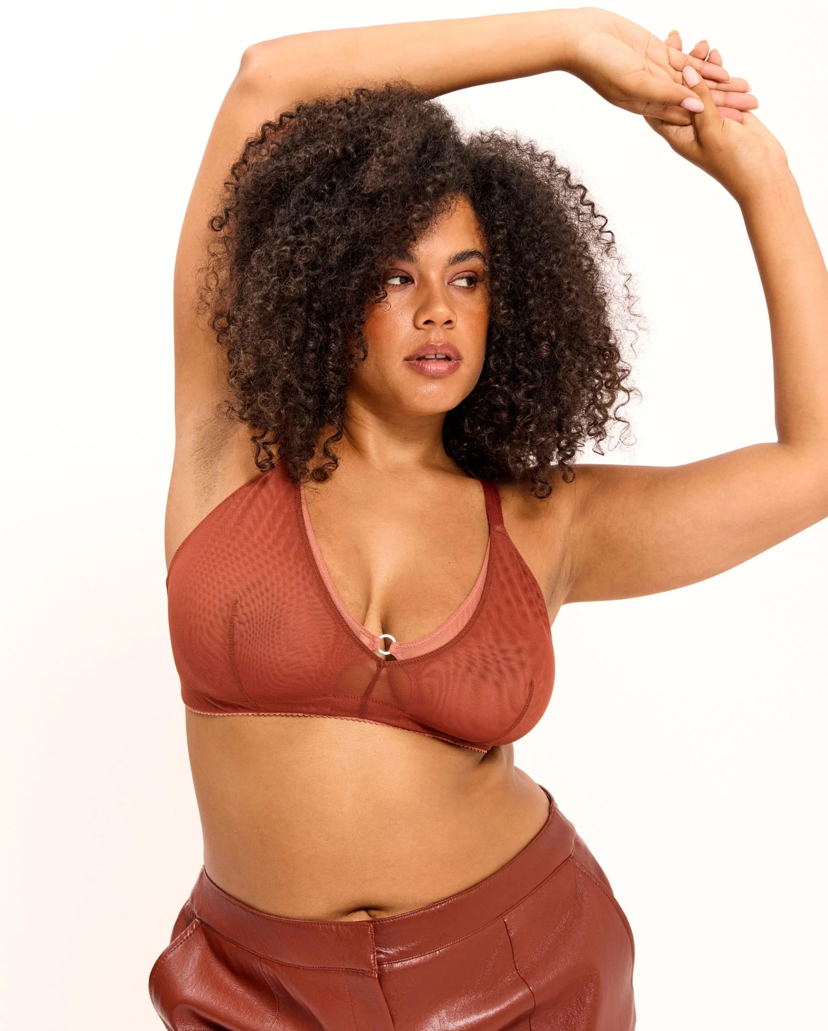 Mesh Double Triangle+ Bralette Rust
