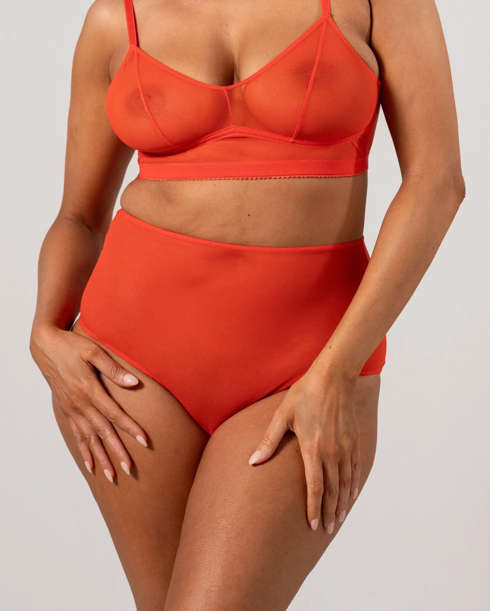 Mesh Highwaist Briefs Fiery Red - Image 8