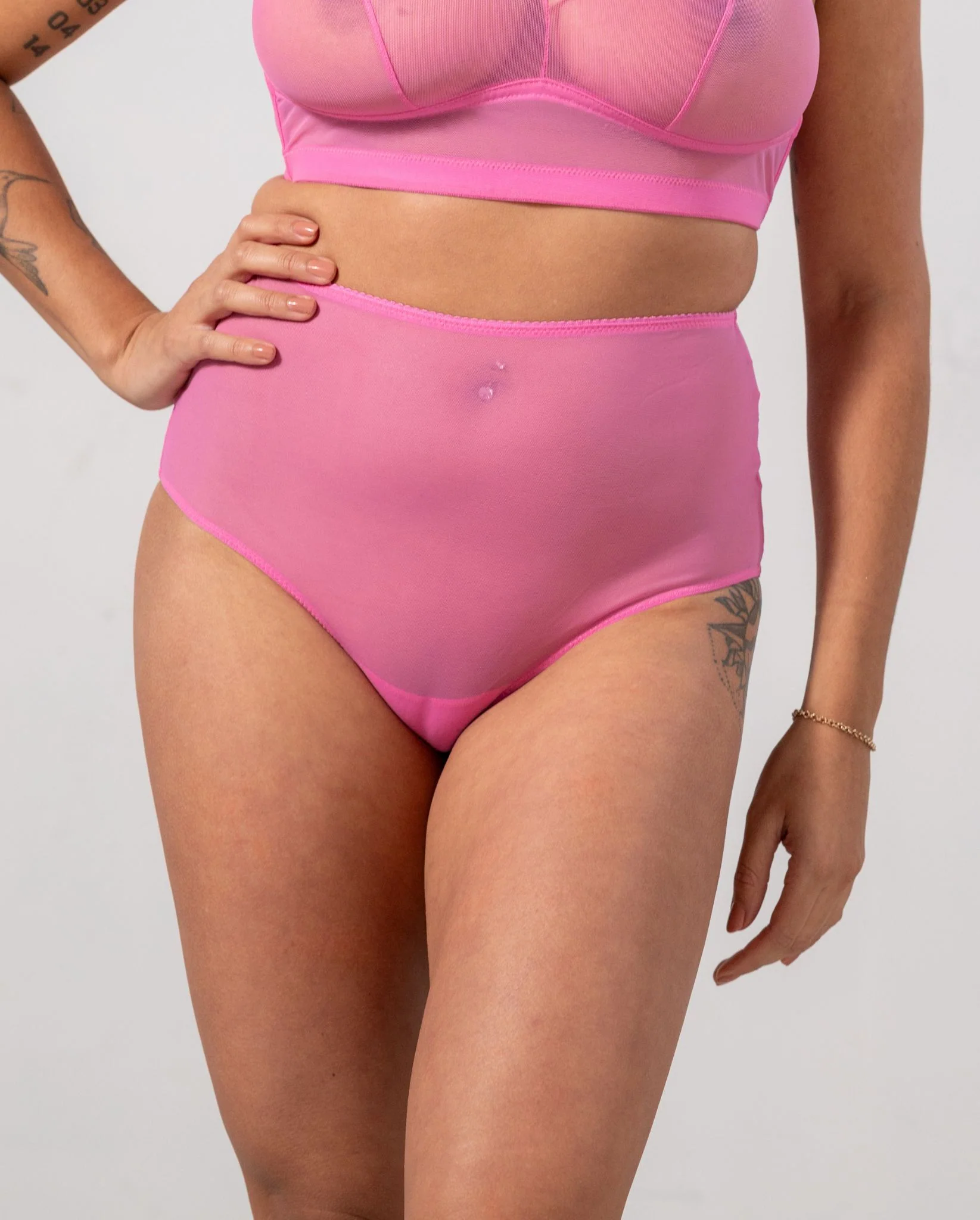 Mesh Highwaist Briefs Candy Pink - Image 5