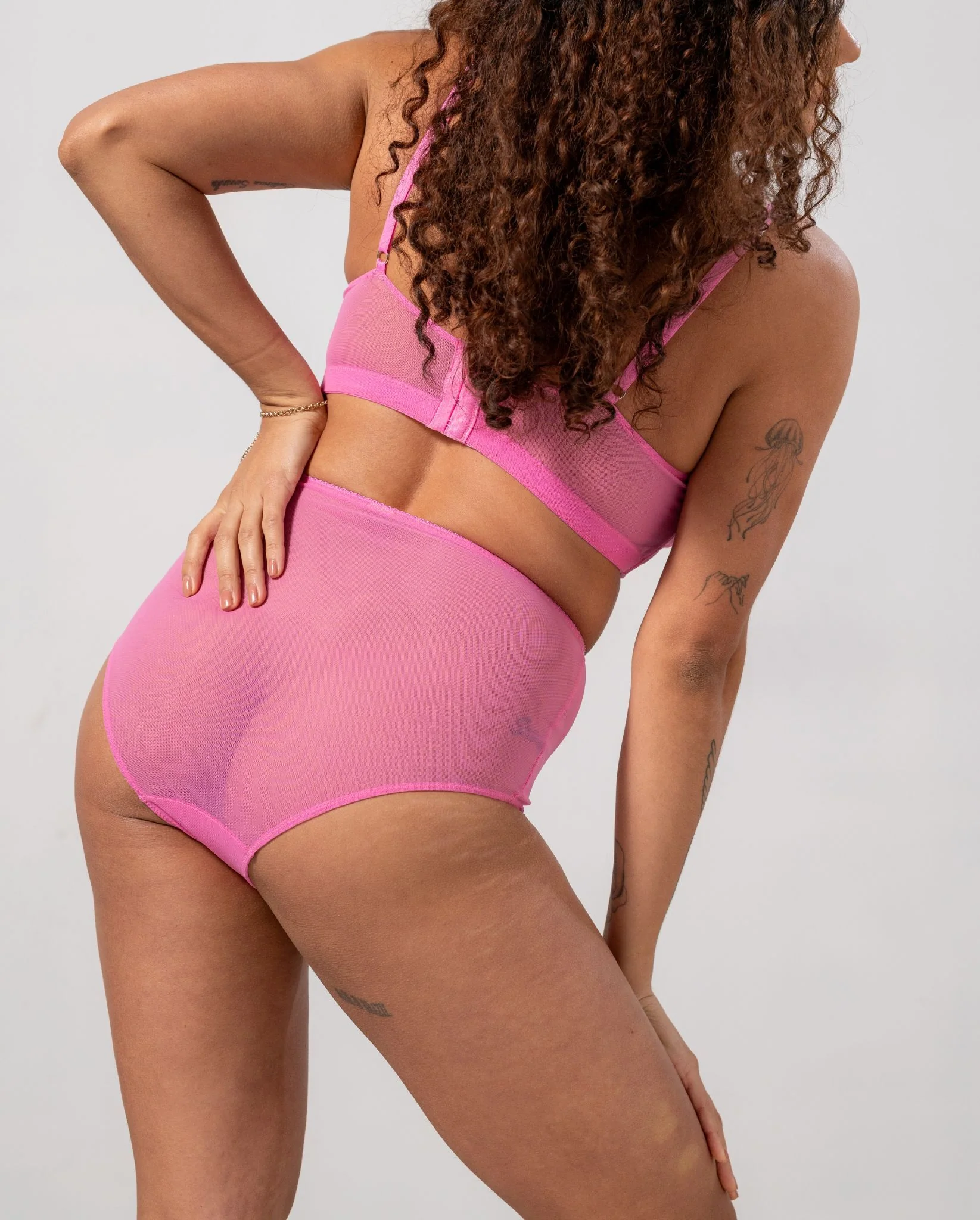 Mesh Highwaist Briefs Candy Pink - Image 7