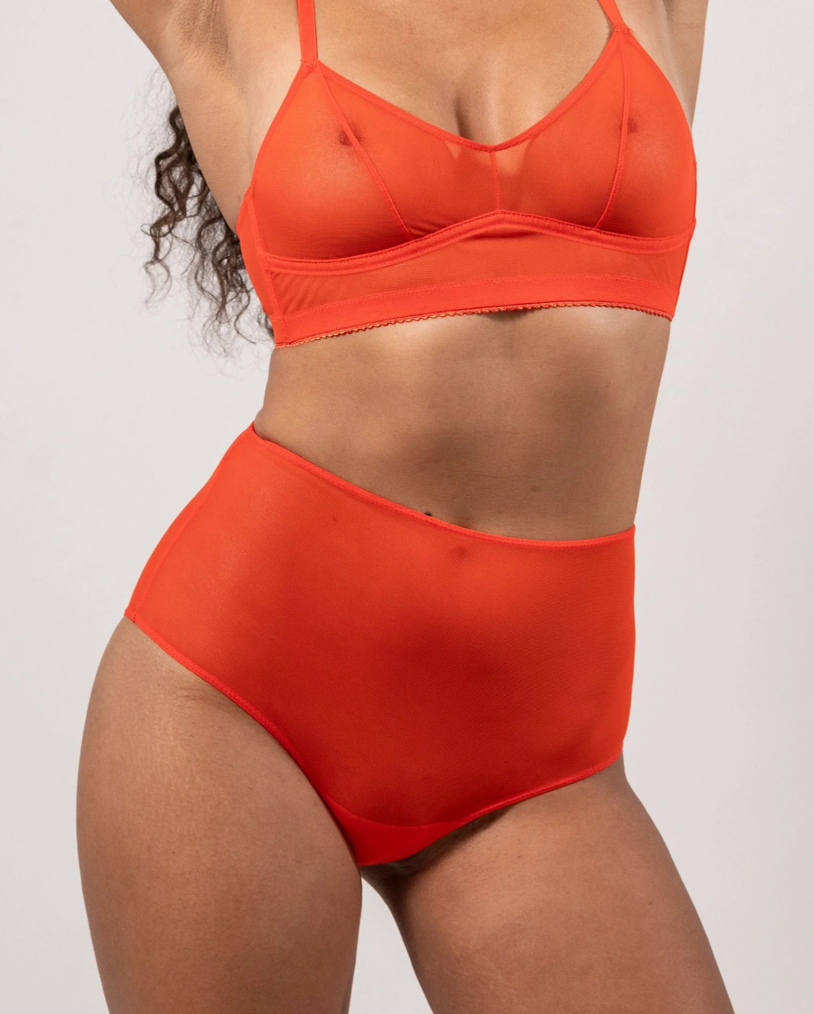 Mesh Highwaist Briefs Fiery Red - Image 6