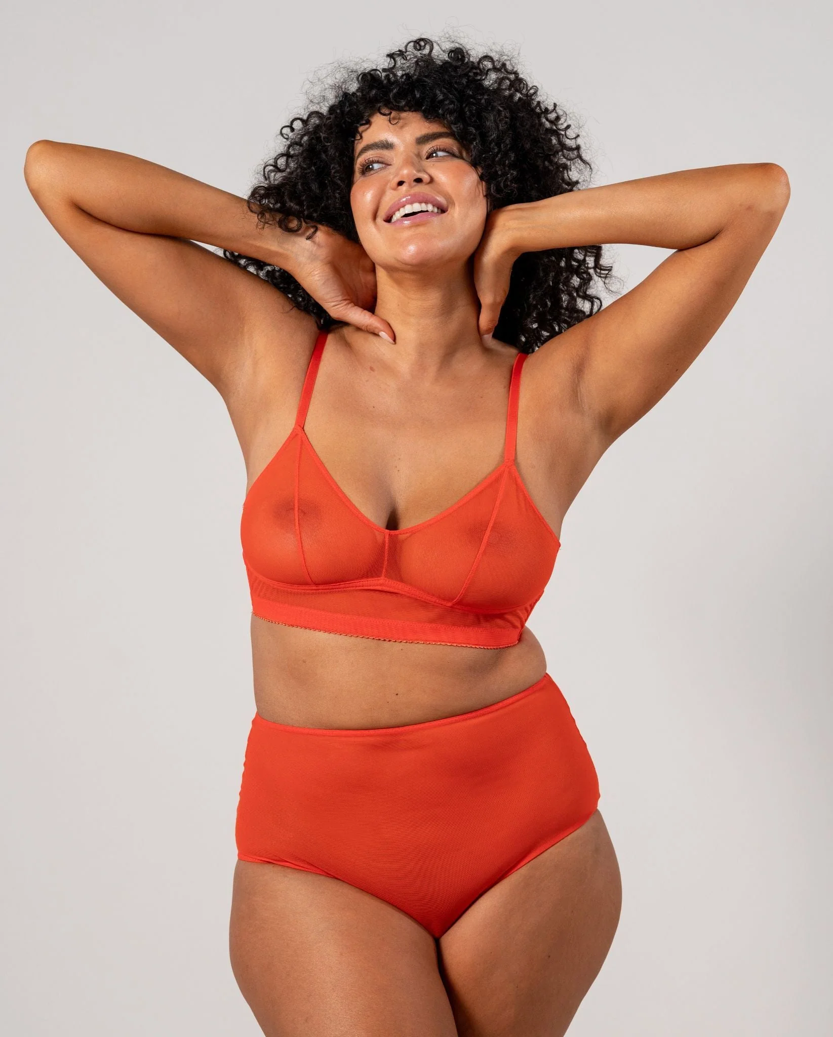 Mesh Highwaist Briefs Fiery Red - Image 9