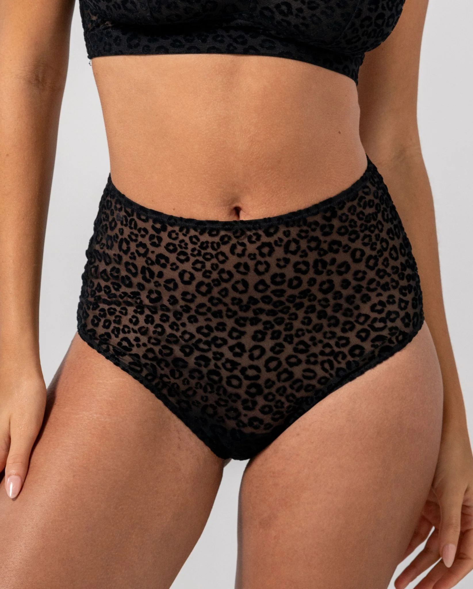 Mesh Highwaist Briefs Black Leopard - Image 8