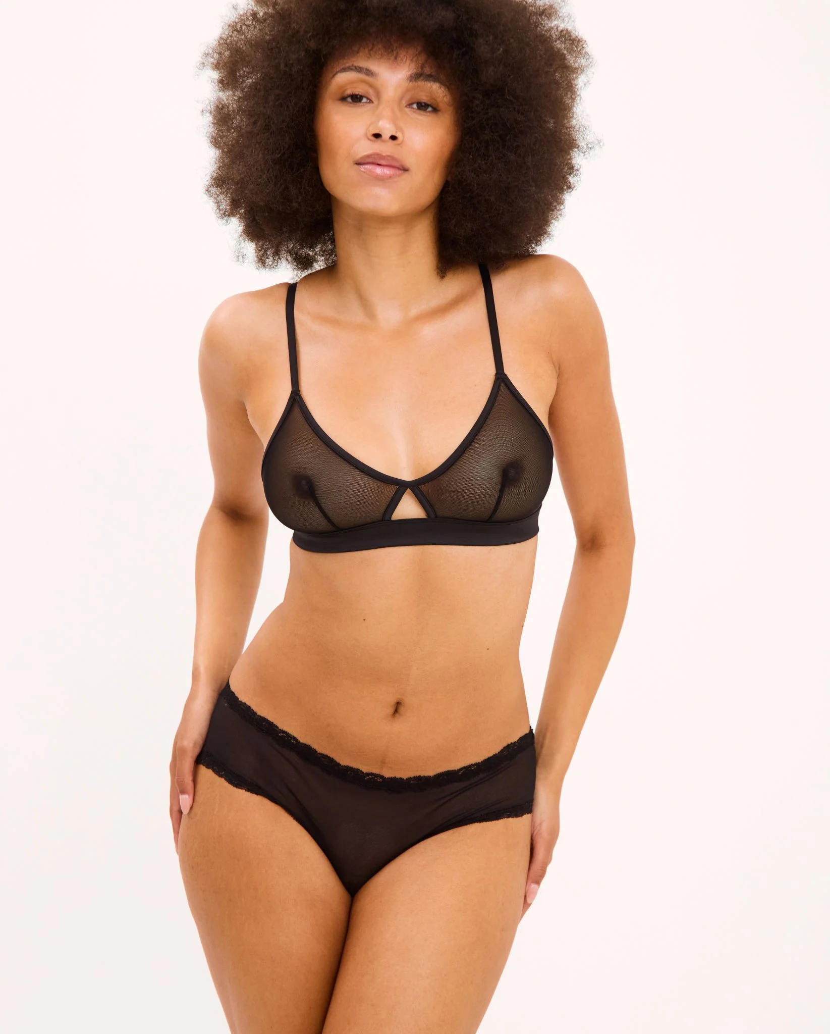 Mesh Lace Trim Hipster Black - Image 5